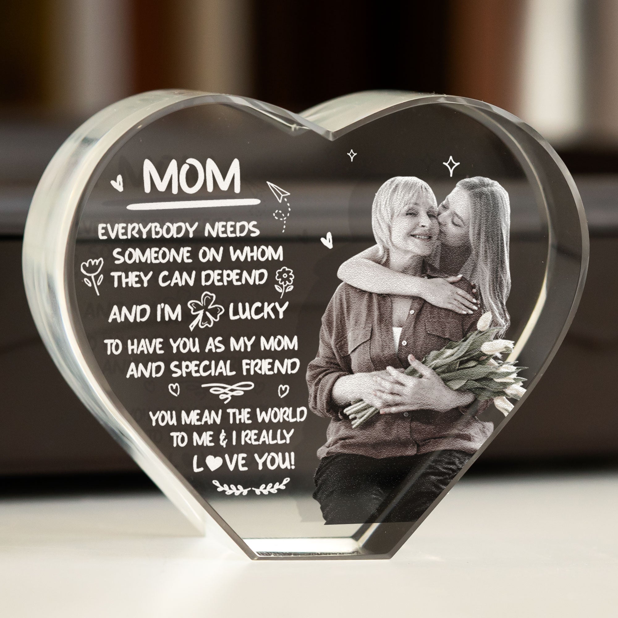 Mom I Really Love You - Custom 3D Crystal Photo