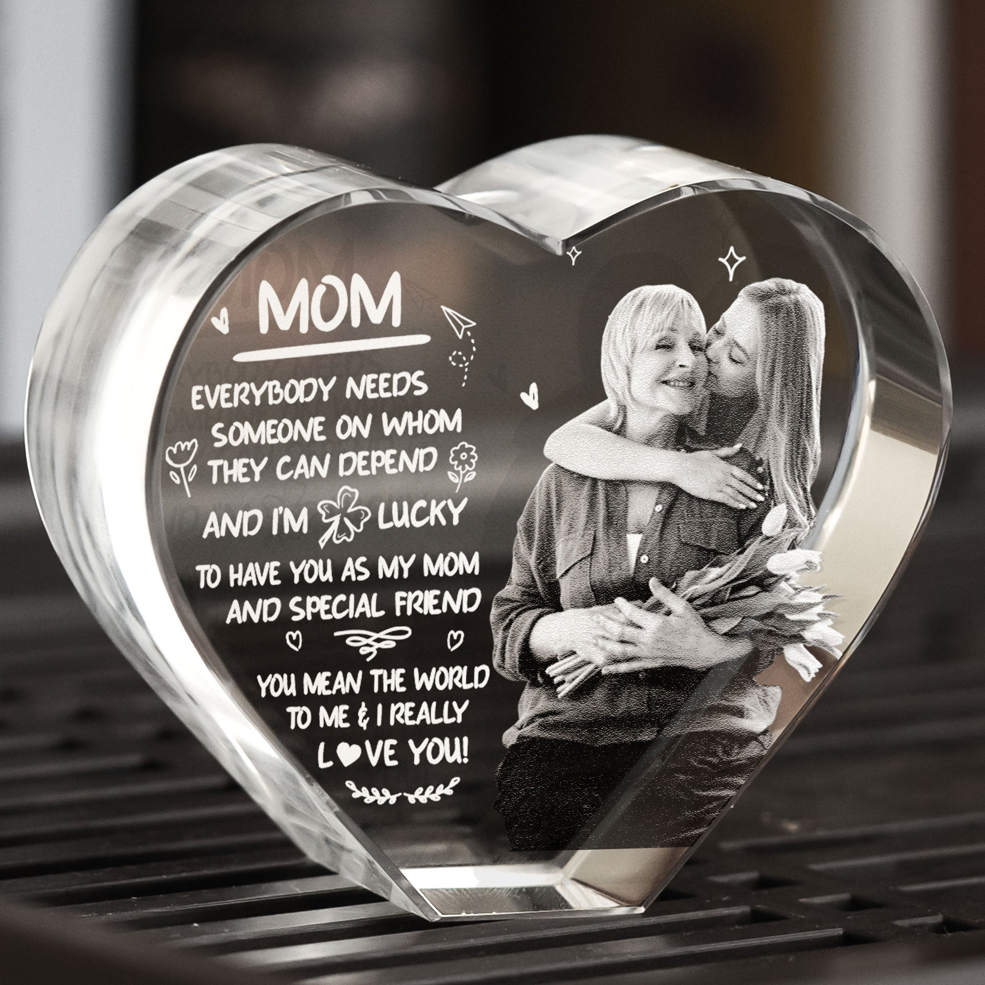 Mom I Really Love You - Custom 3D Crystal Photo