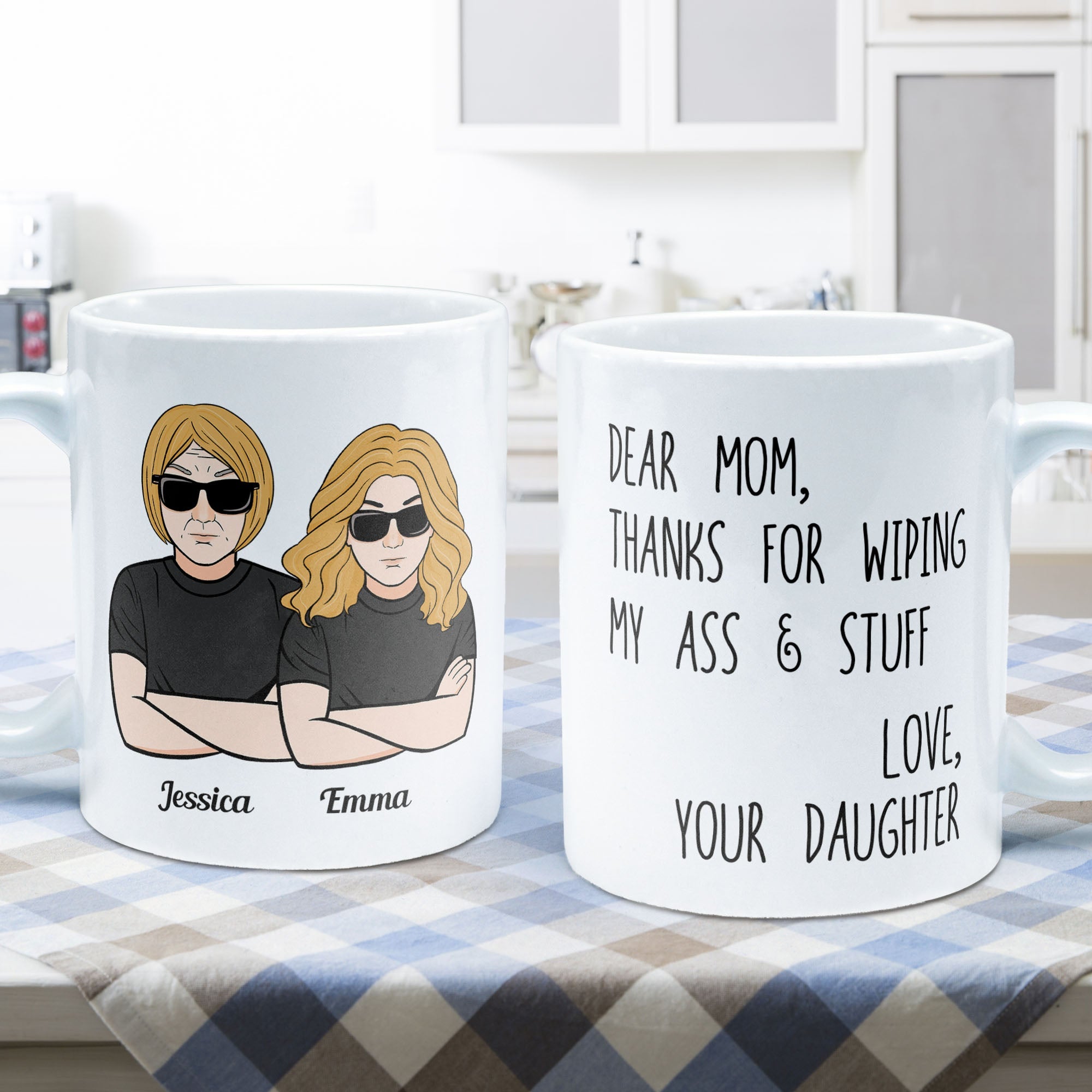 Mom Thanks For Wipping My Stuff - Personalized Mug - Mother's Day Gift For Mom, Mother, Mama - From Son, Daughter, Children