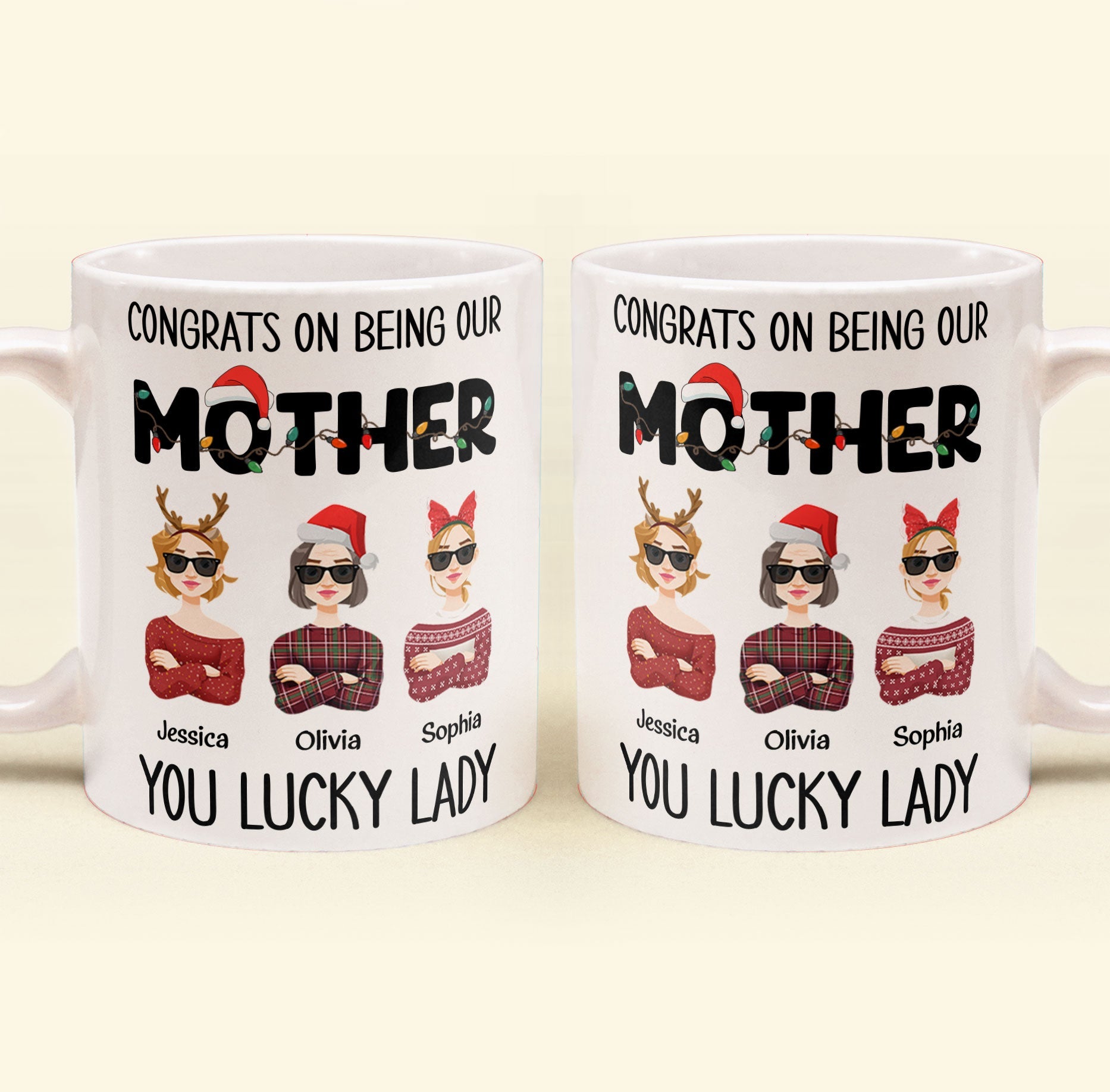 Mom, You Lucky Lady - Personalized Mug