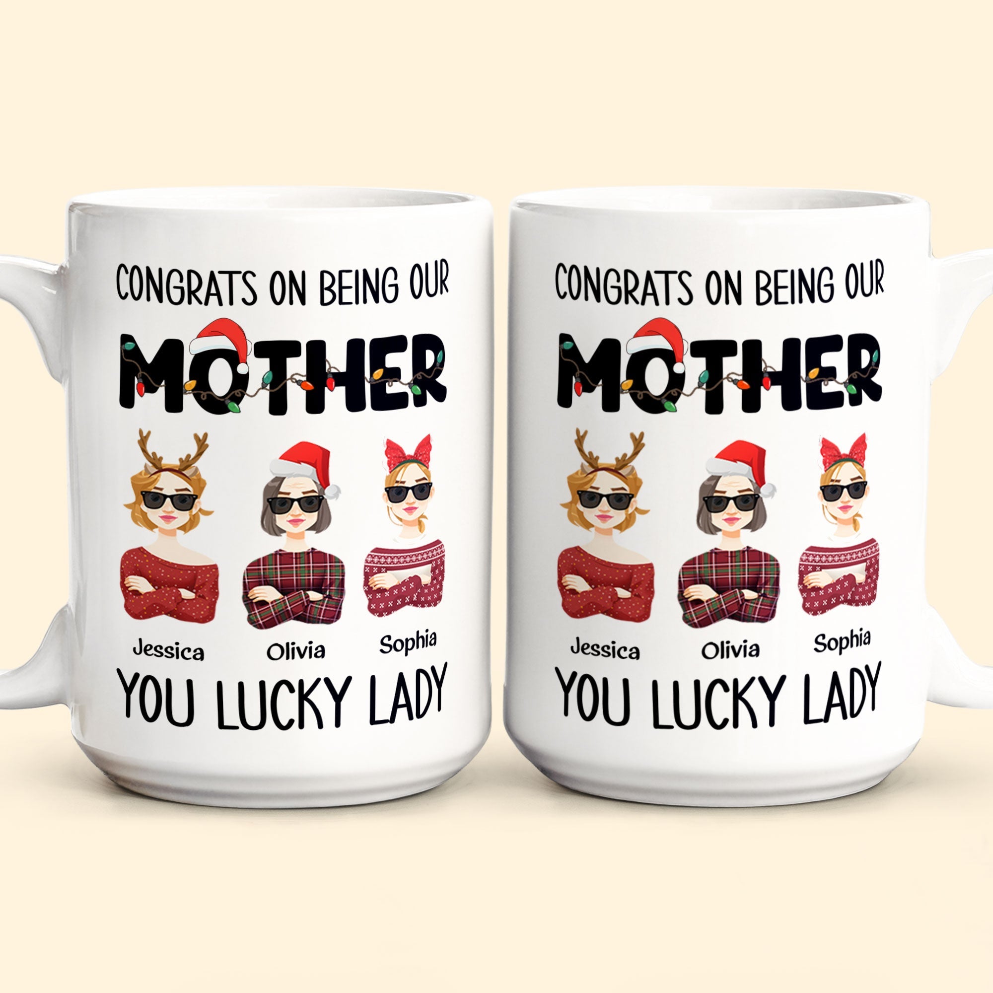 Mom, You Lucky Lady - Personalized Mug