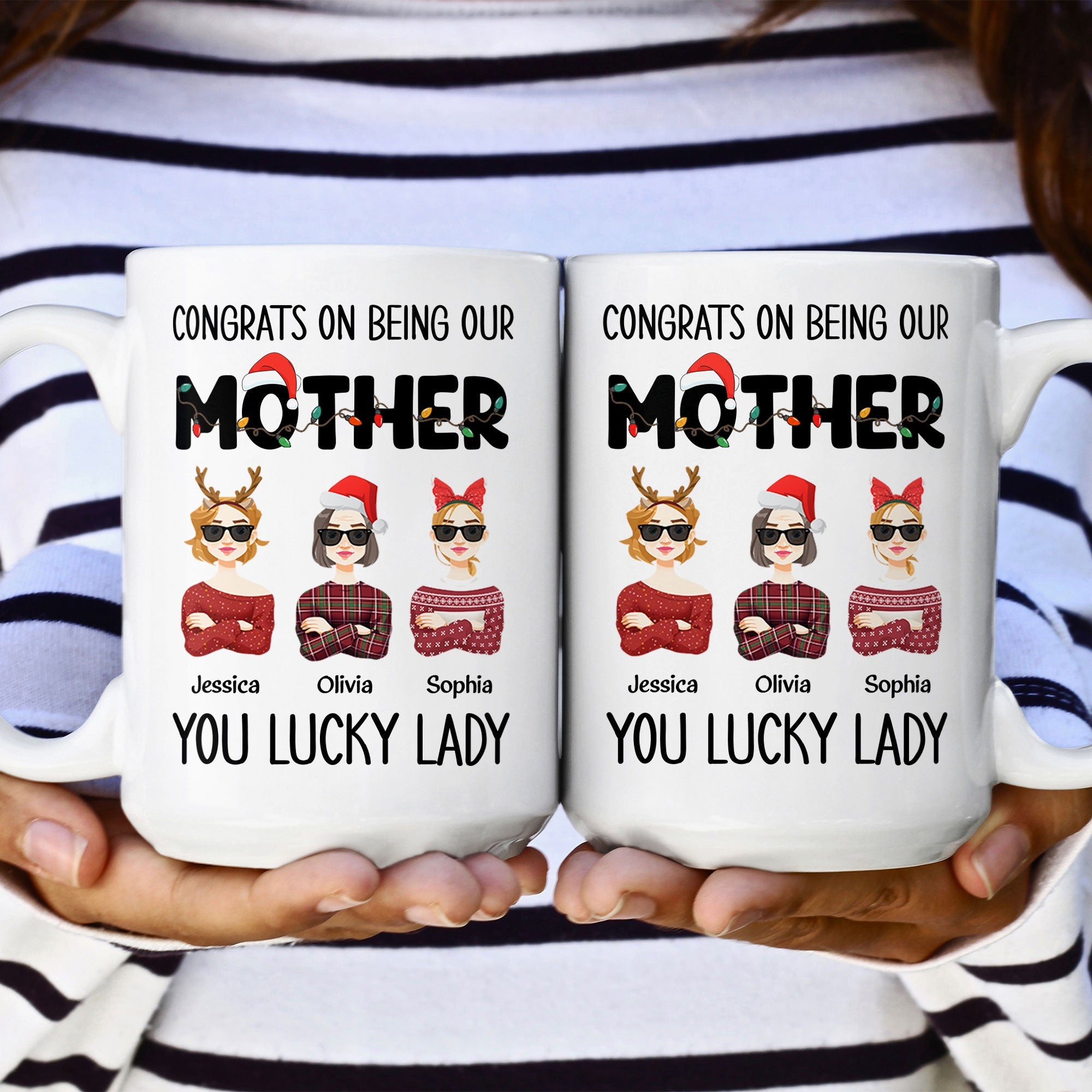 Mom, You Lucky Lady - Personalized Mug