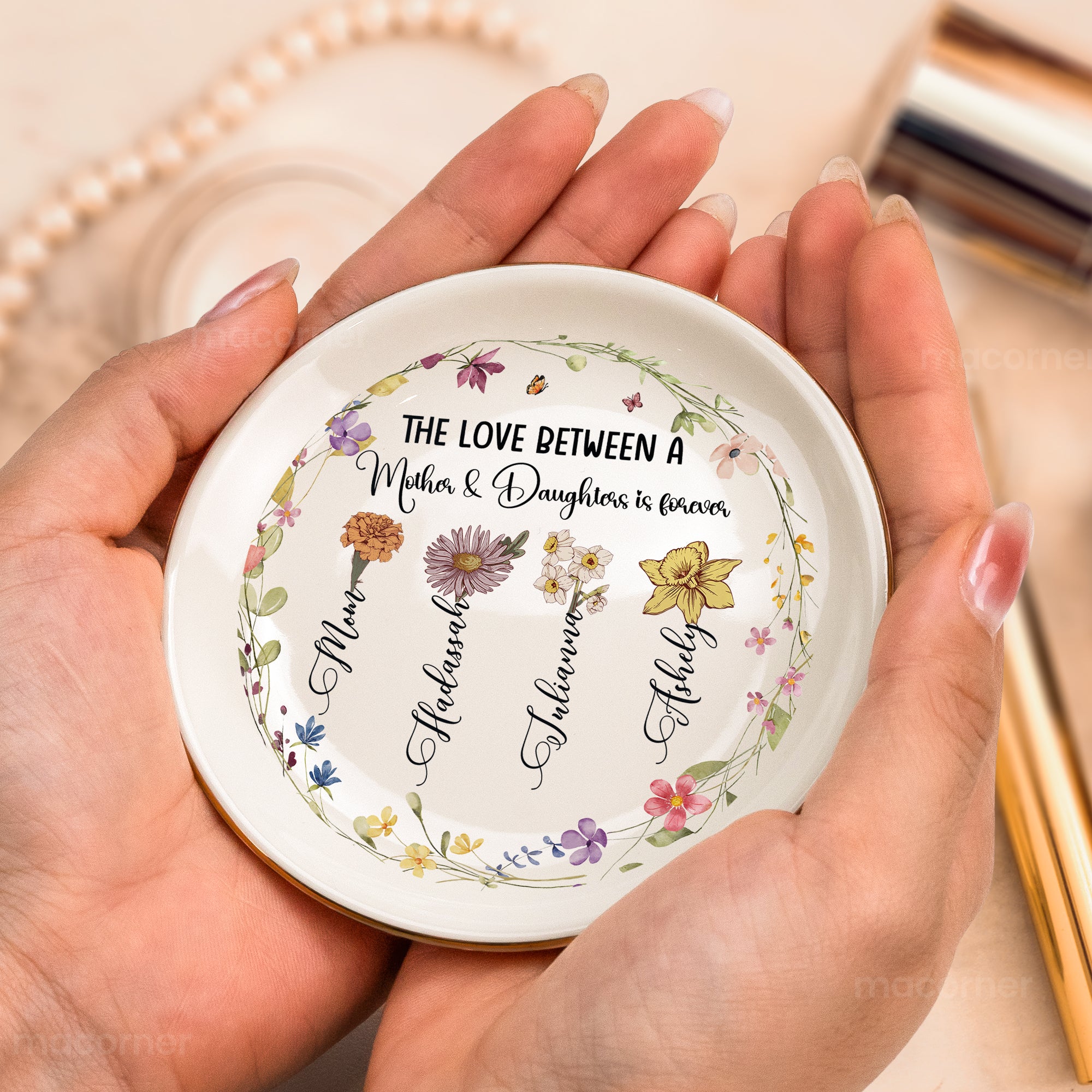 Mom & Daughter Forever Linked Together - Personalized Jewelry Dish