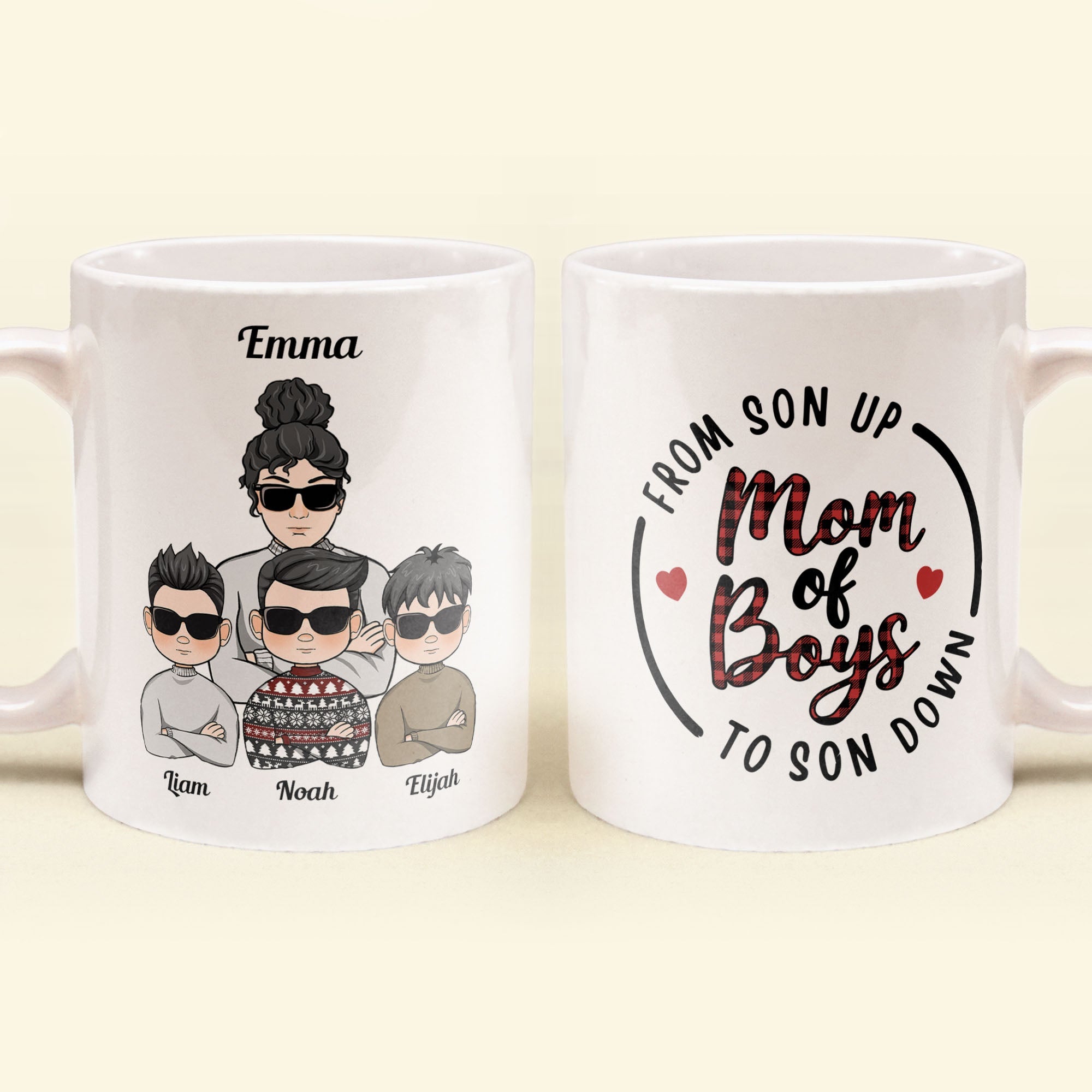 Mom Of Boys From Son Up Till Son Down - Personalized Mug