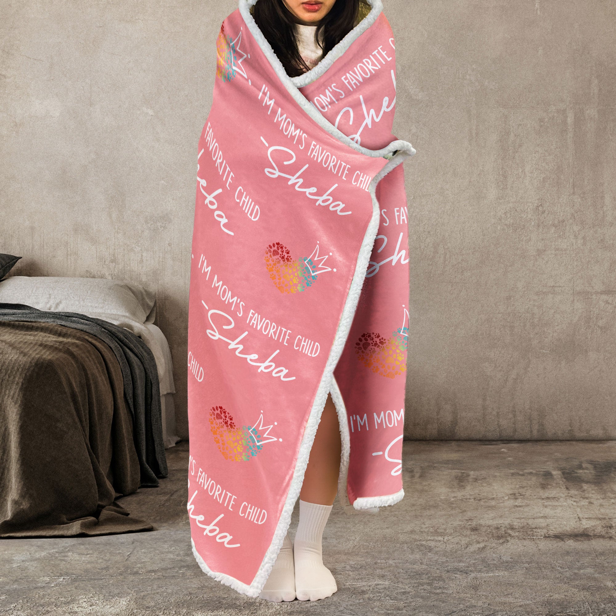 Mom's Favorite Child For Pet - Personalized Wearable Blanket Hoodie