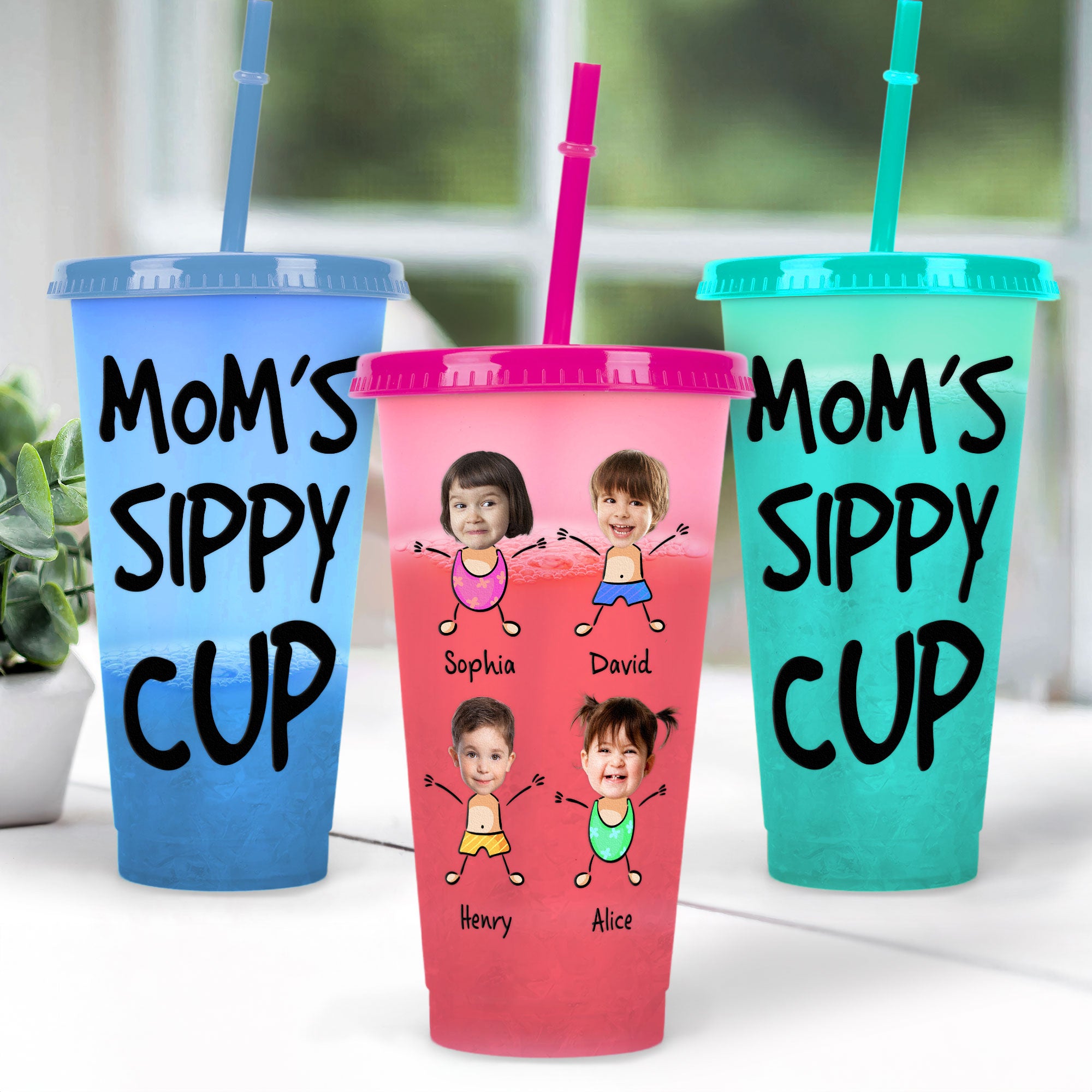 Mom's Sippy Cup - Personalized Photo Color Changing Cup