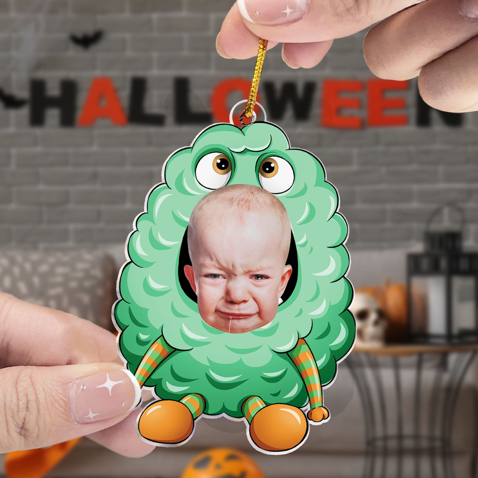 Monster Costumes Kid Halloween - Personalized Photo Acrylic Ornament