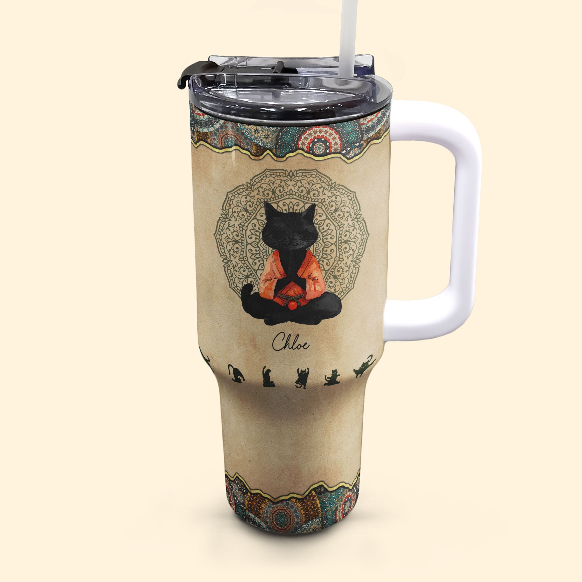 Mostly Peace & Love - Personalized 40oz Tumbler With Straw