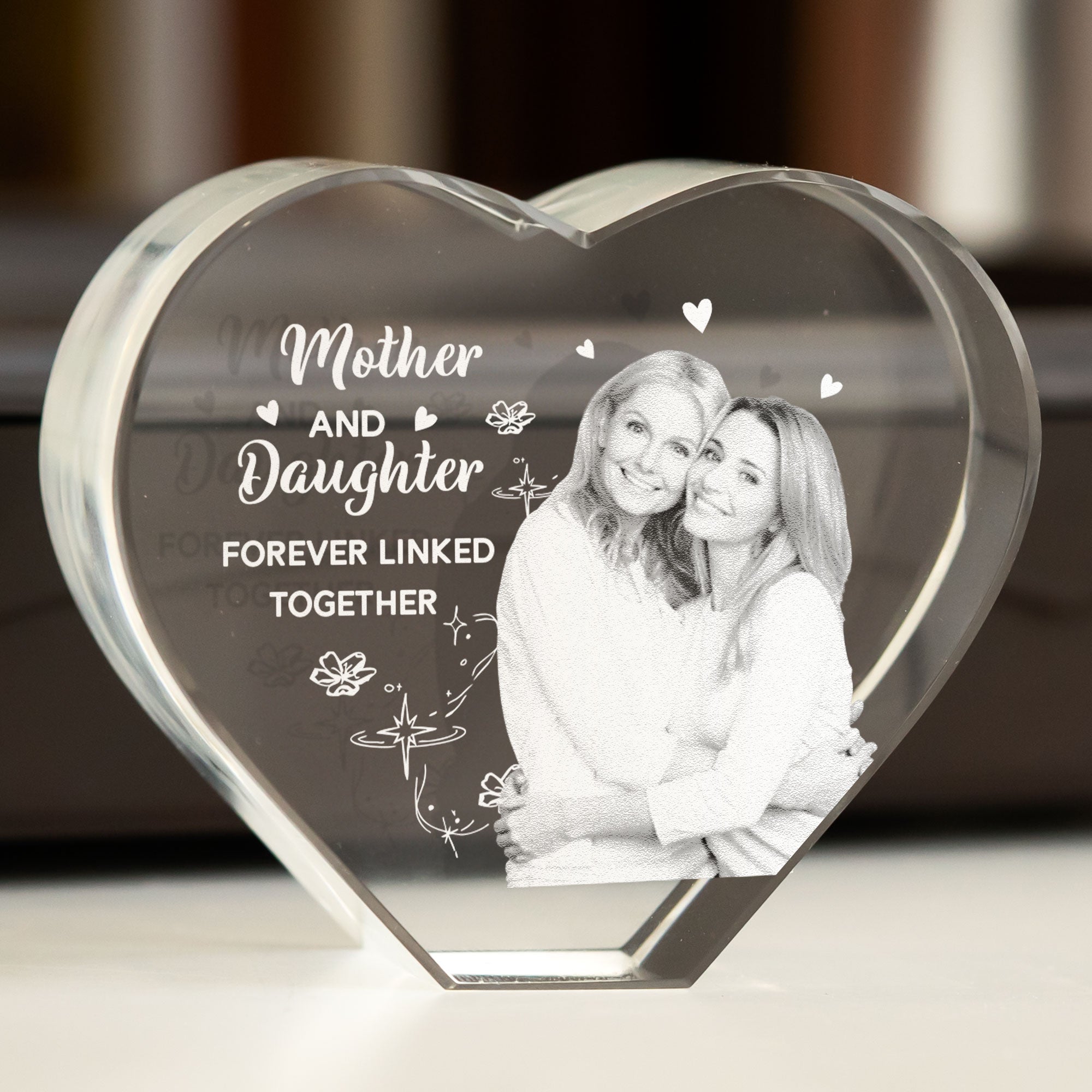 Mother And Daughter Forever Linked Together - Custom 3D Crystal Photo