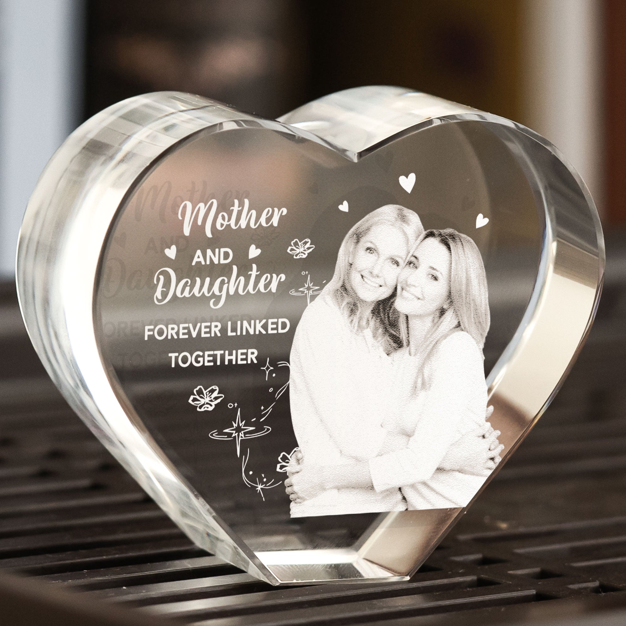 Mother And Daughter Forever Linked Together - Custom 3D Crystal Photo