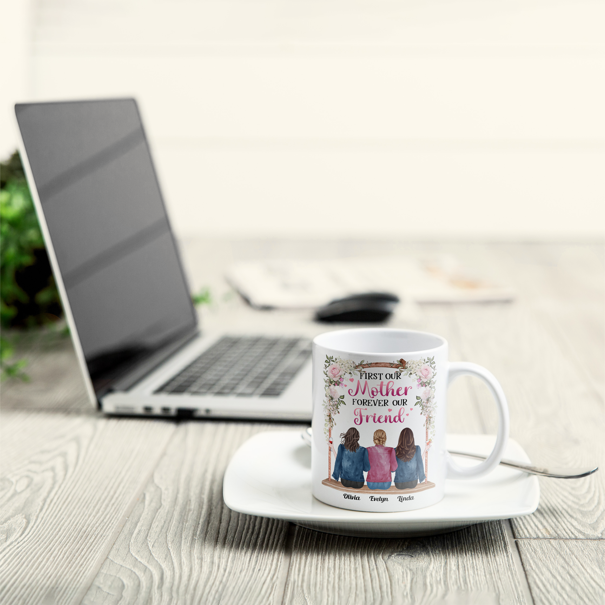 Mother And Daughters Forever - Personalized Mug