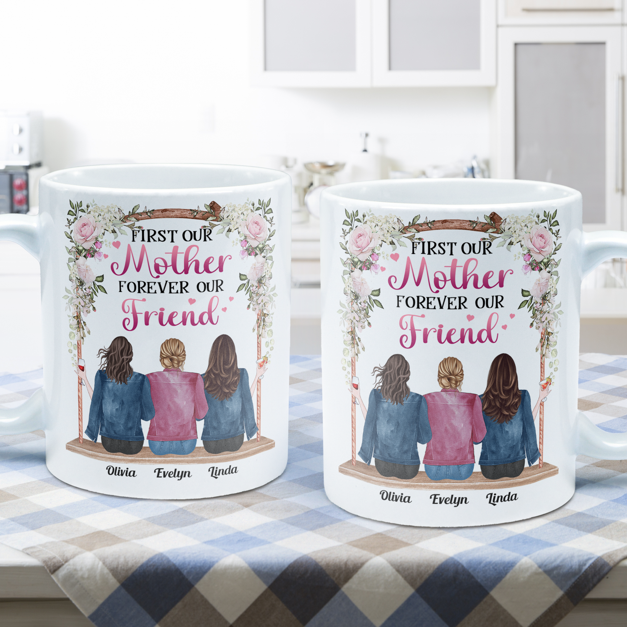 Mother And Daughters Forever - Personalized Mug