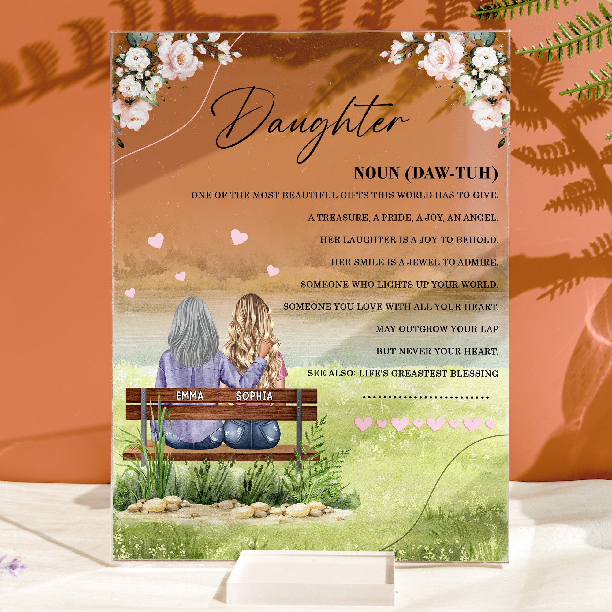 Mother Daughter Meaning Definition - Personalized Acrylic Plaque