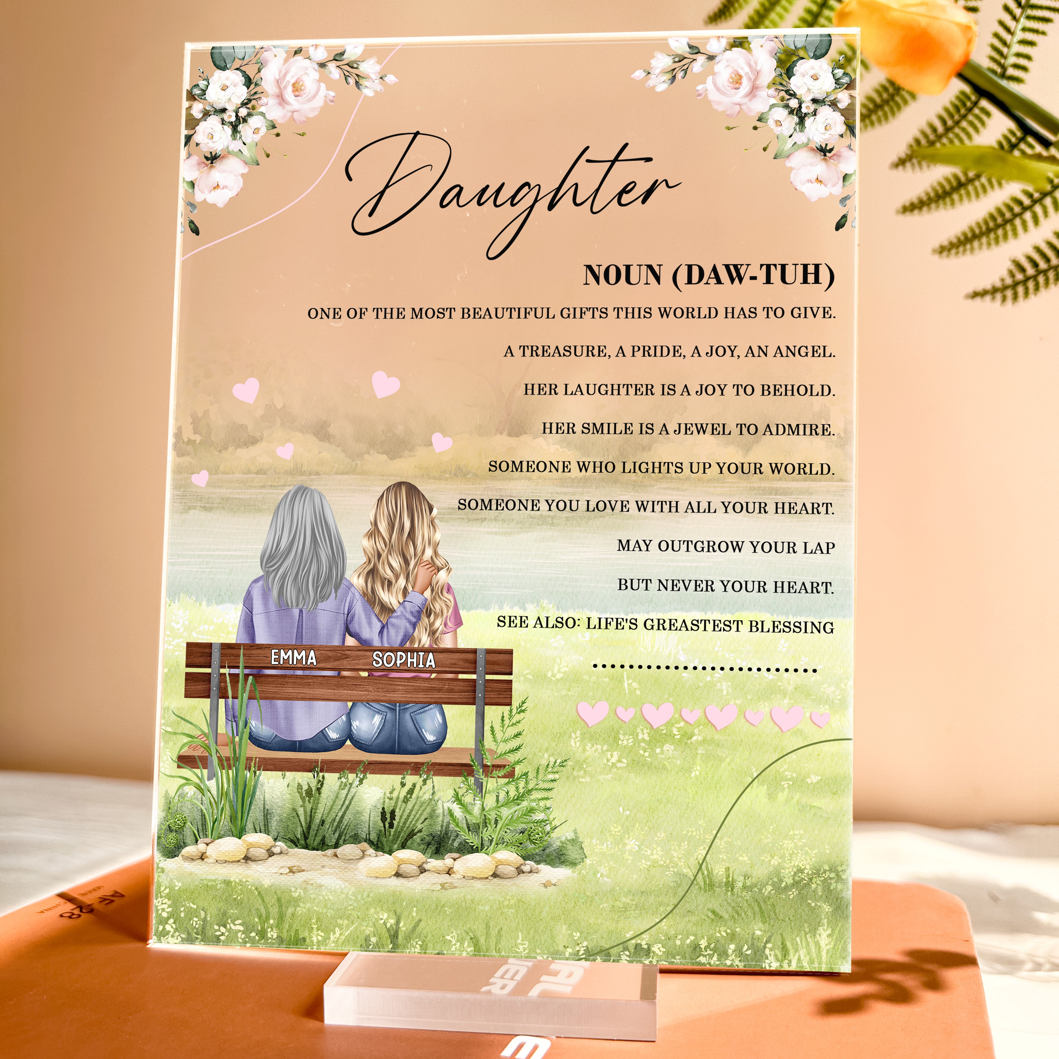 Mother Daughter Meaning Definition - Personalized Acrylic Plaque