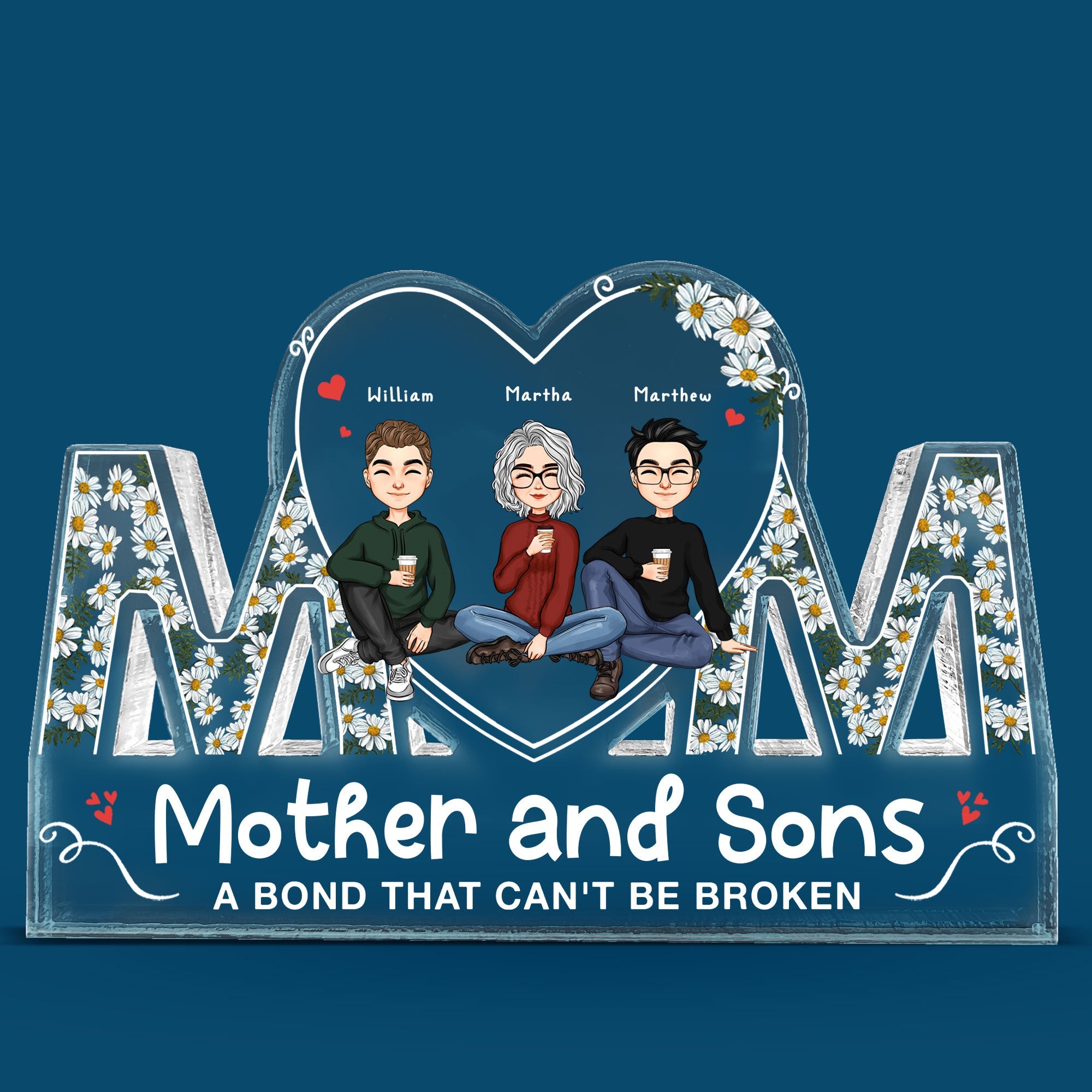 Mother & Children A Bond That Can't Be Broken - Personalized Mom Shaped Acrylic Plaque