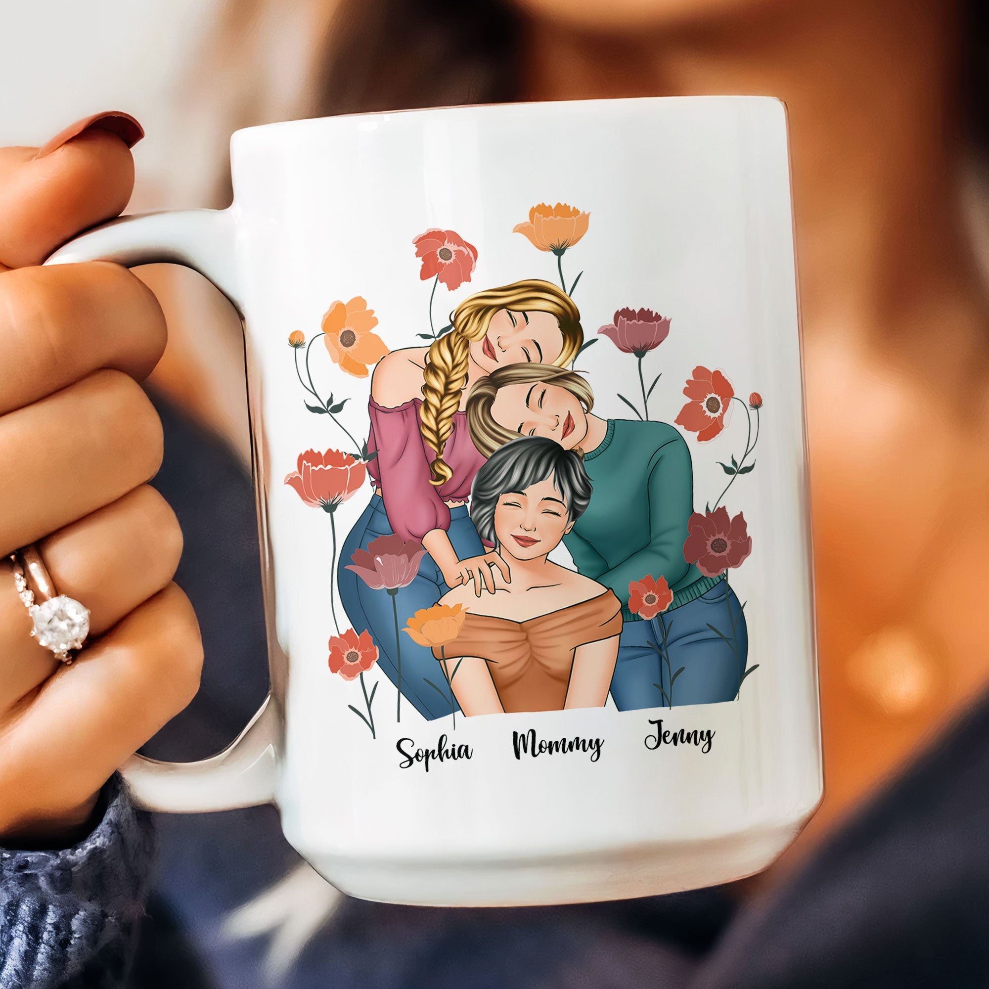 Mother & Daughters A Bond That Can't Be Broken - Personalized Mug