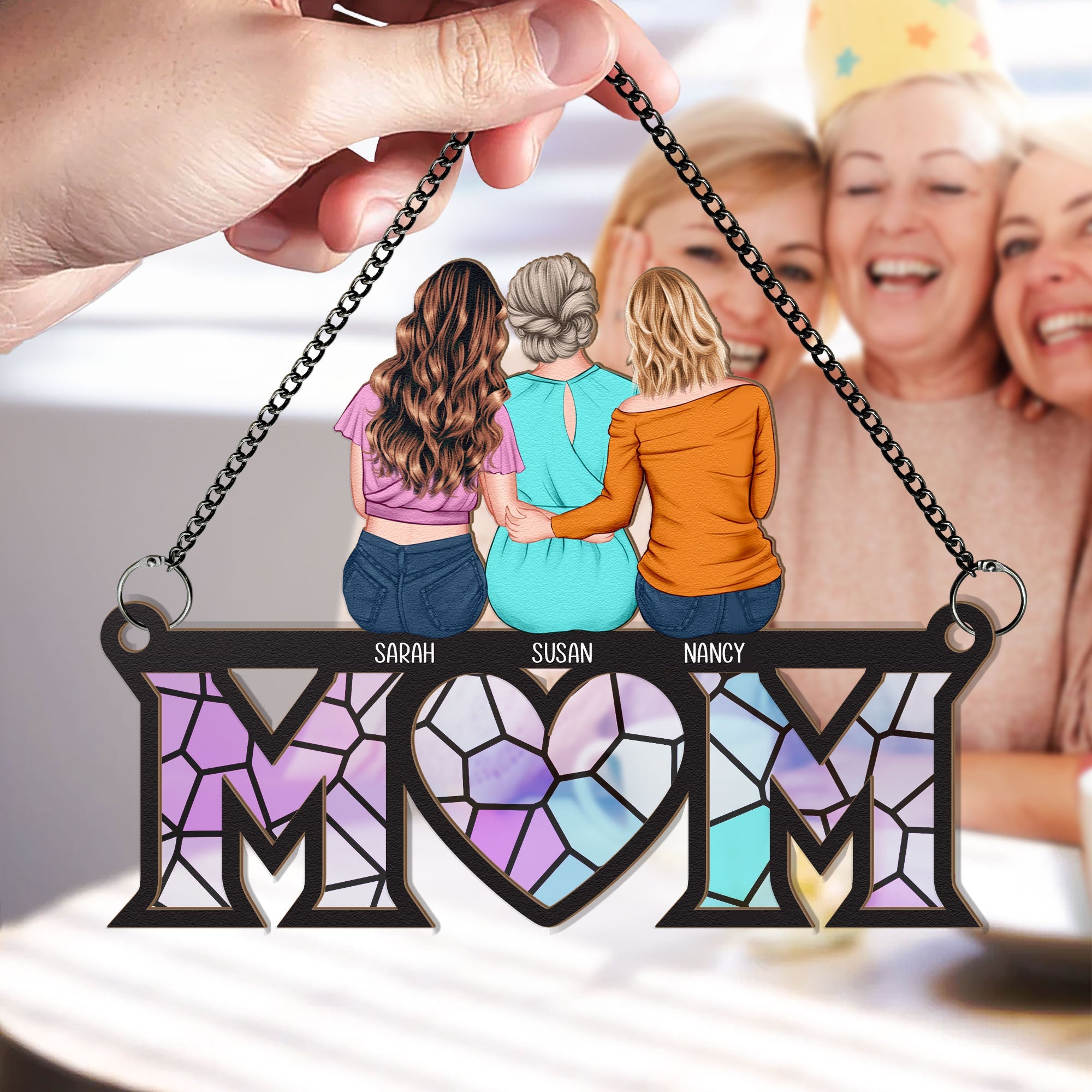 Mother's Day Gift For Mom - Personalized Window Hanging Suncatcher Ornament