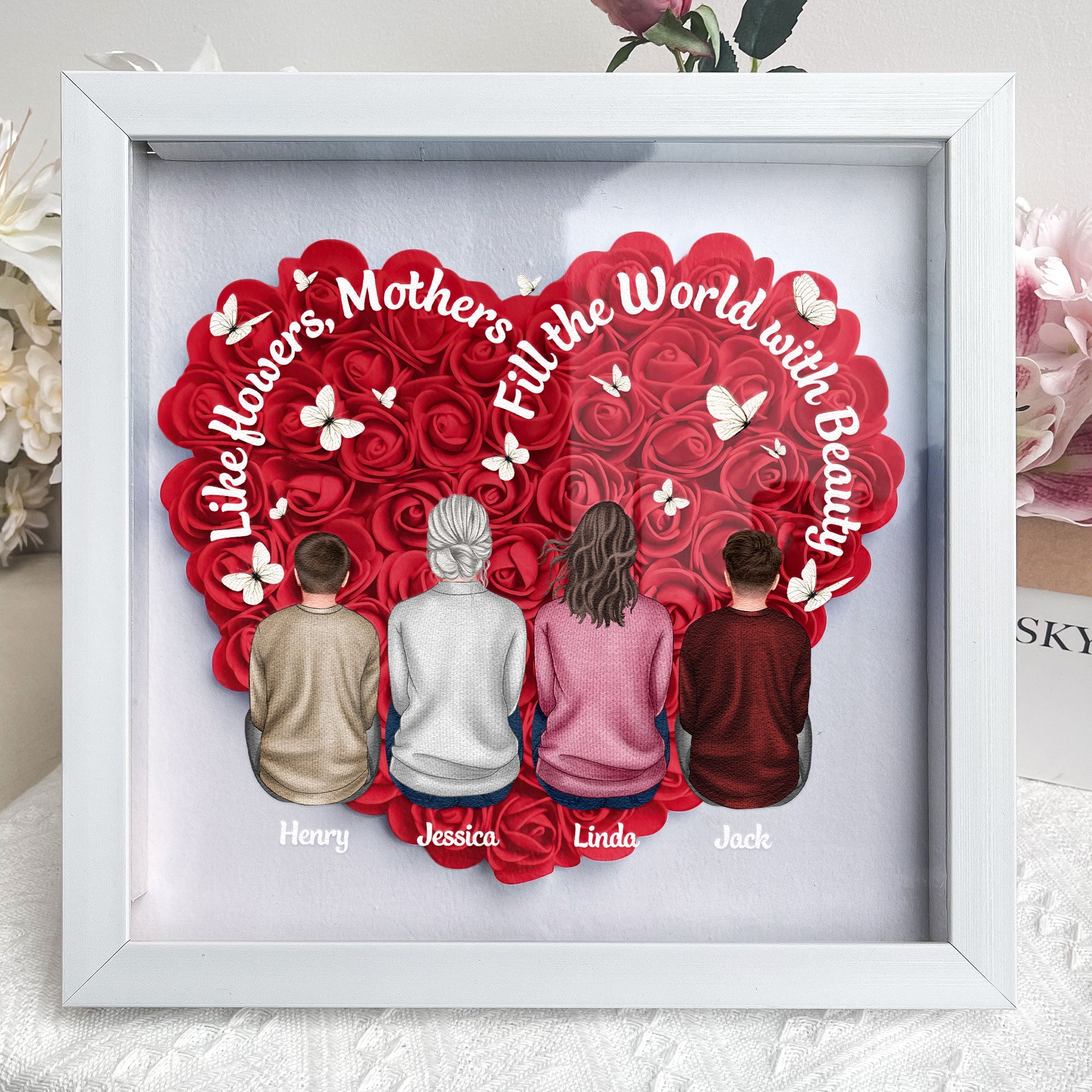 Mothers Like Flowers - Personalized Flower Shadow Box