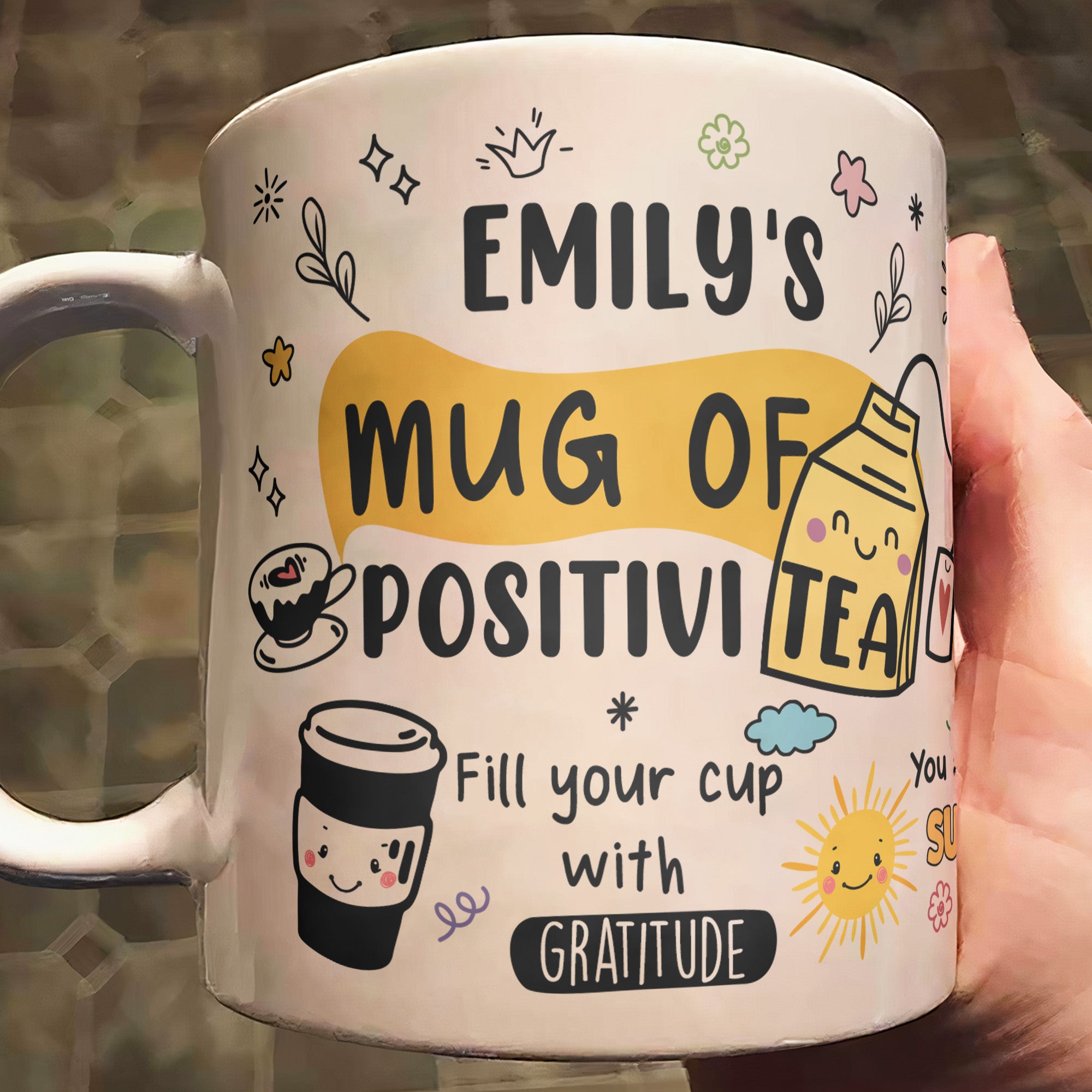 Motivational Mug - Mug Of Positivitea - Gifts For Friend, Daughter, Mom, Sister - Personalized Mug