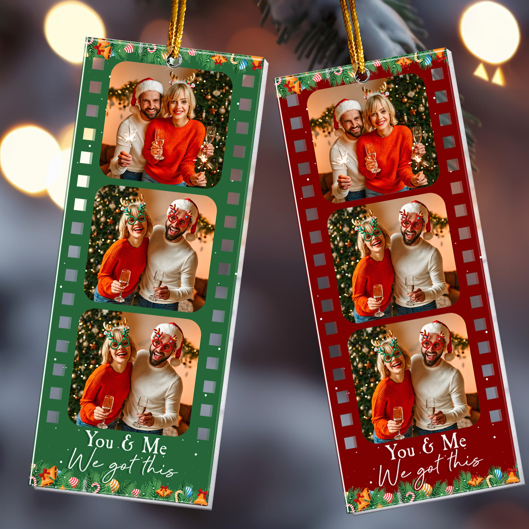 Movie Filmstrip Photo Booth - Personalized Acrylic Photo Ornament