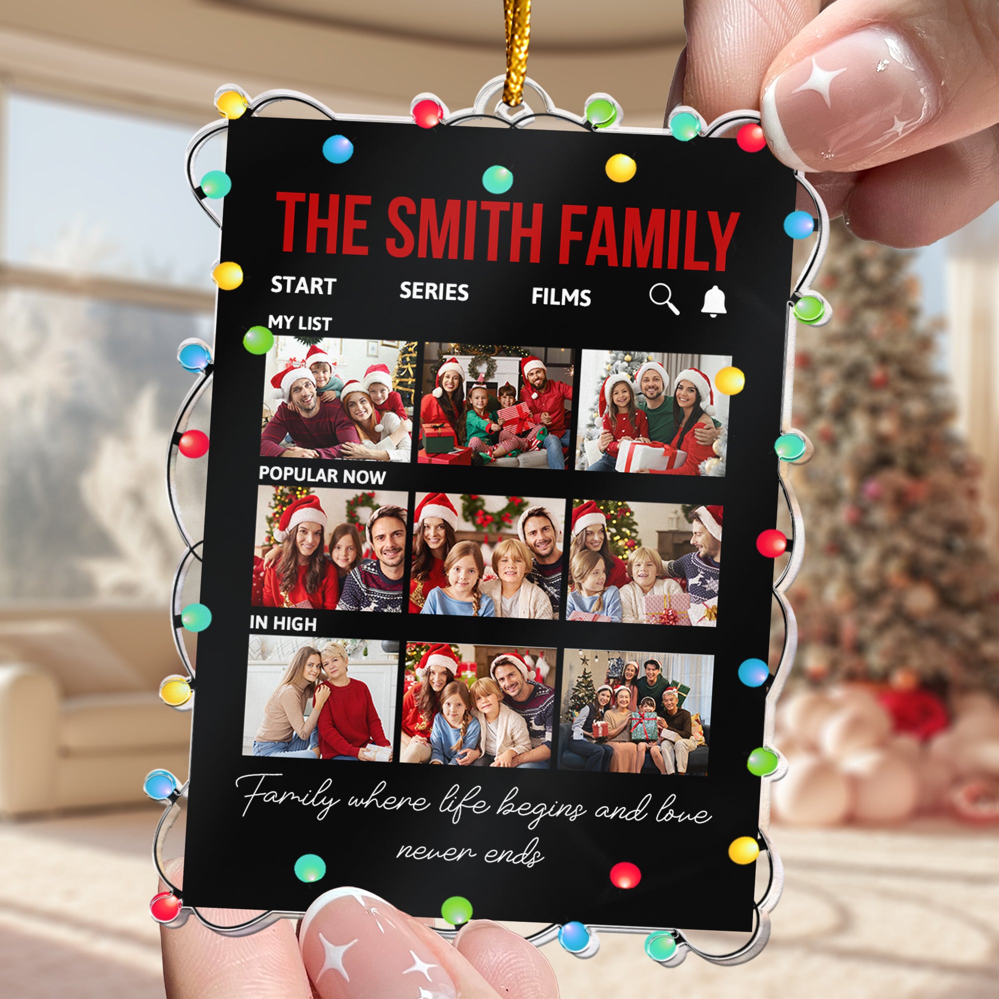 Movie Theme Family Where Life Begins - Personalized Acrylic Photo Ornament