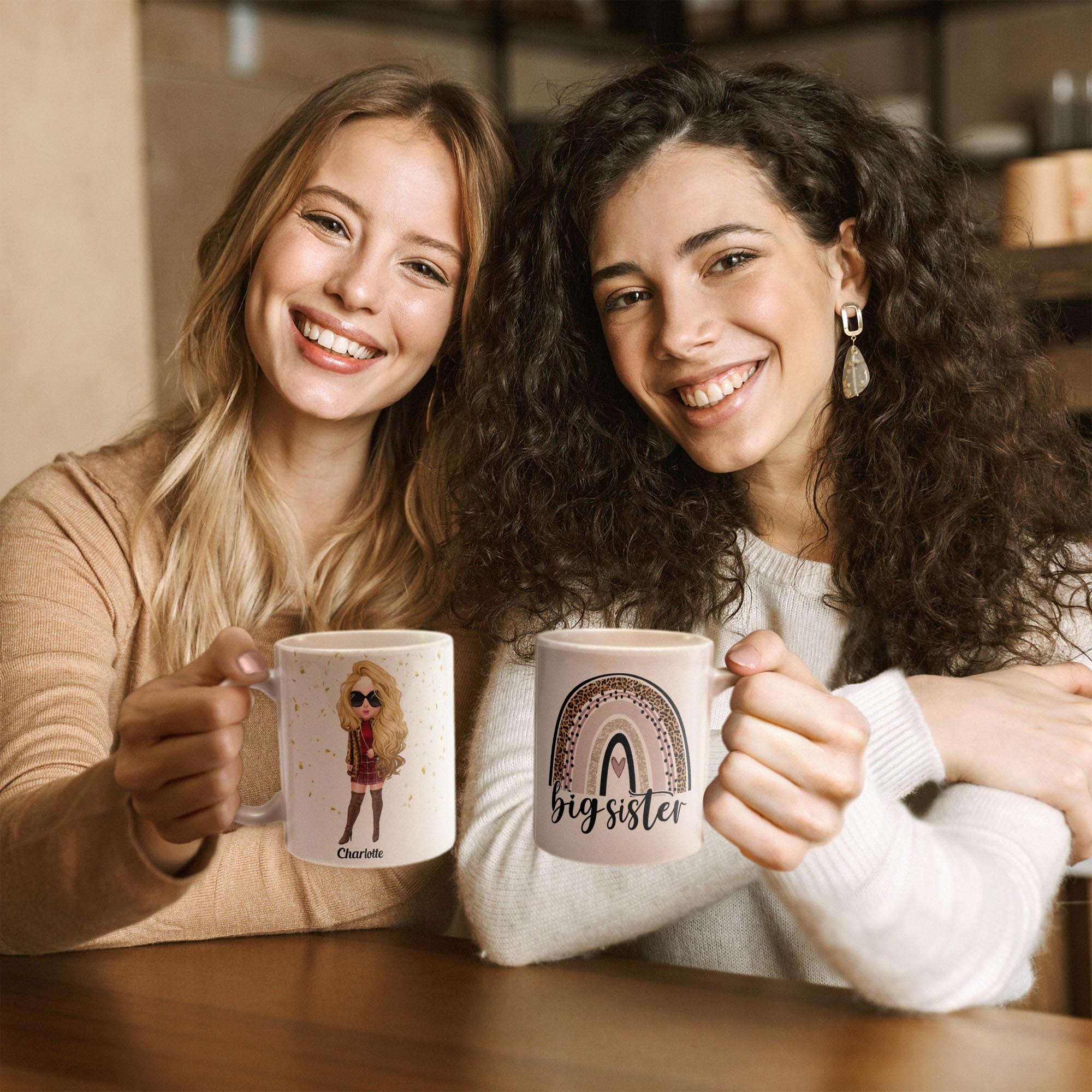 Big Sister - Personalized Mug - Birthday Gift For Sisters - Fashion Girls