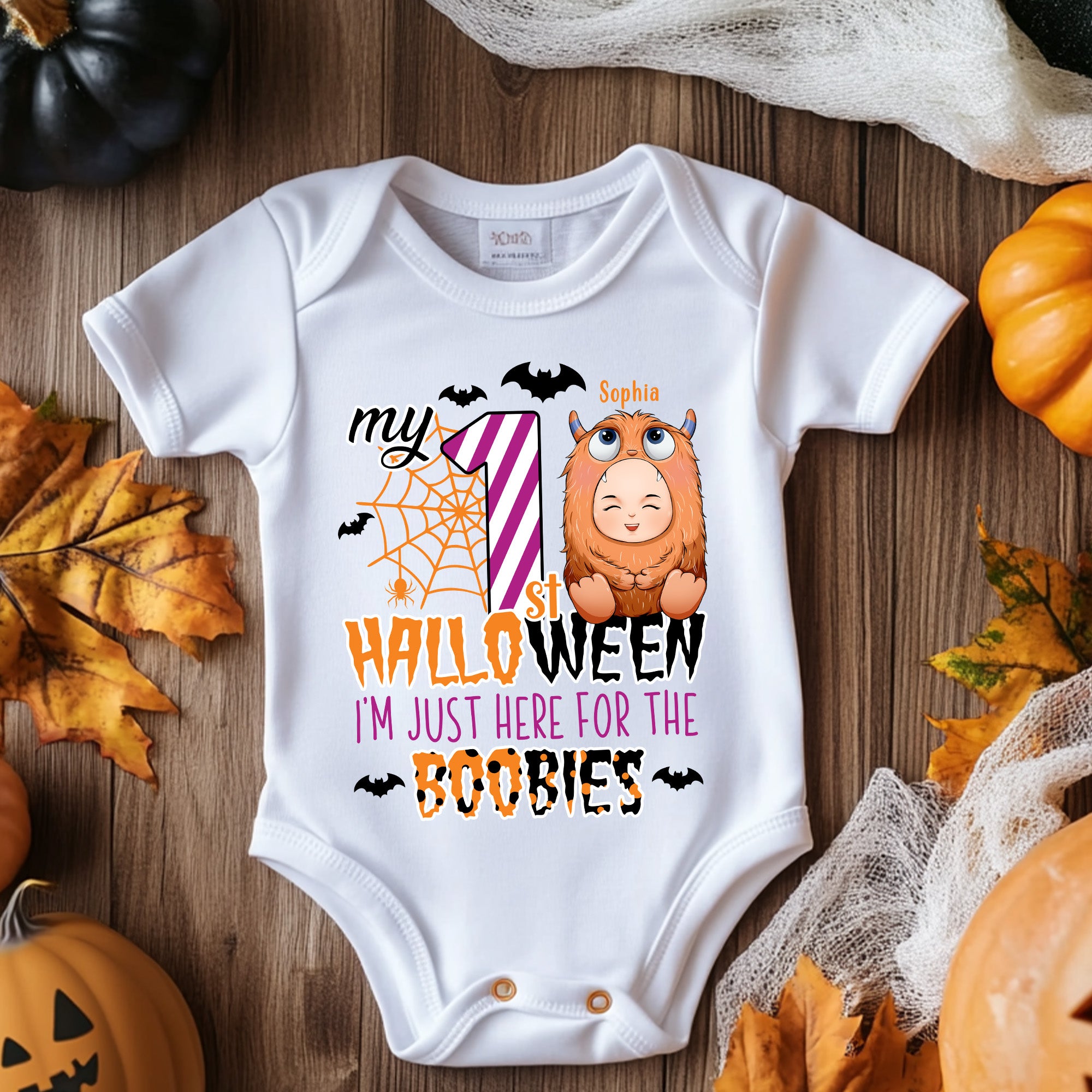 My 1st Halloween - Personalized Photo Baby Onesie