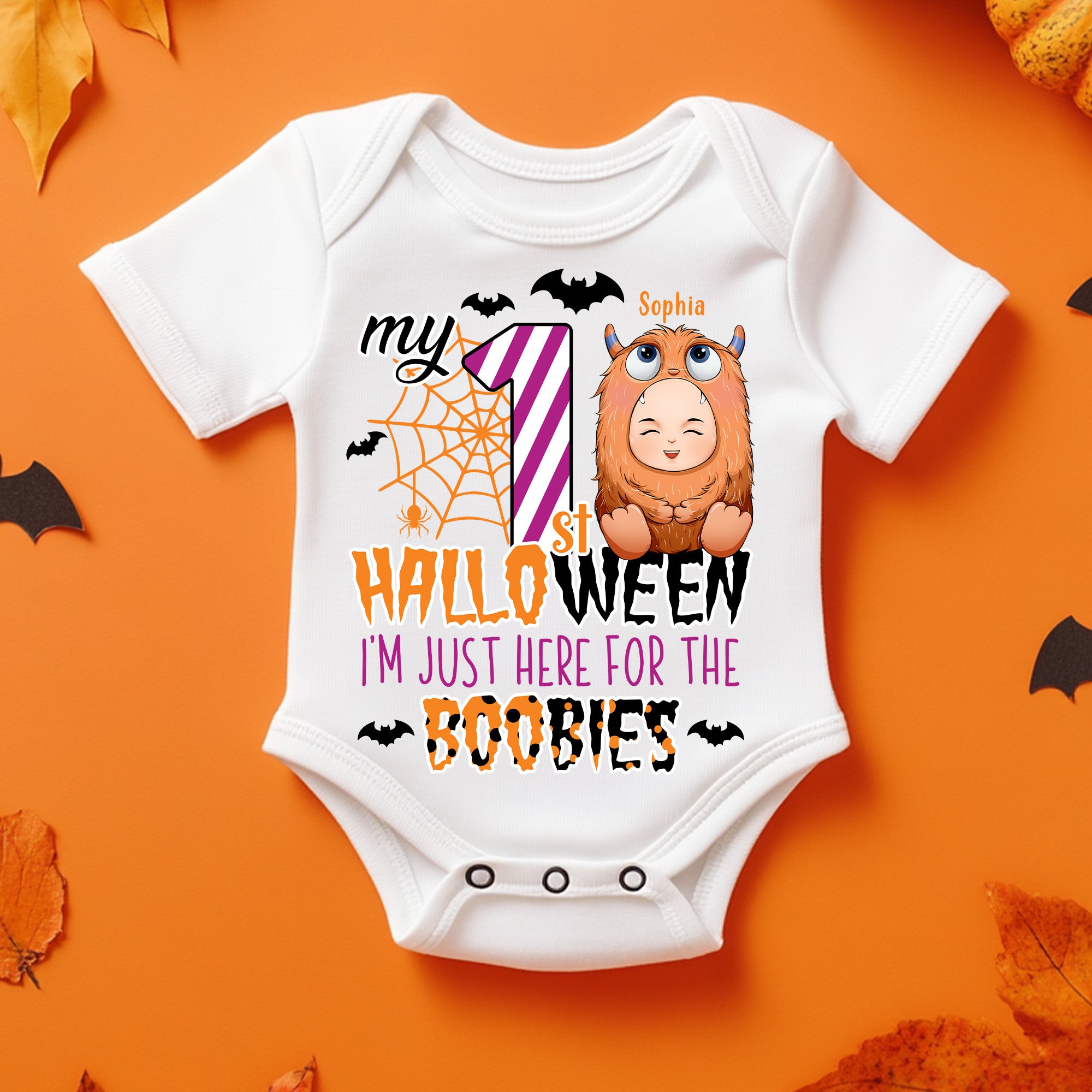 My 1st Halloween - Personalized Photo Baby Onesie