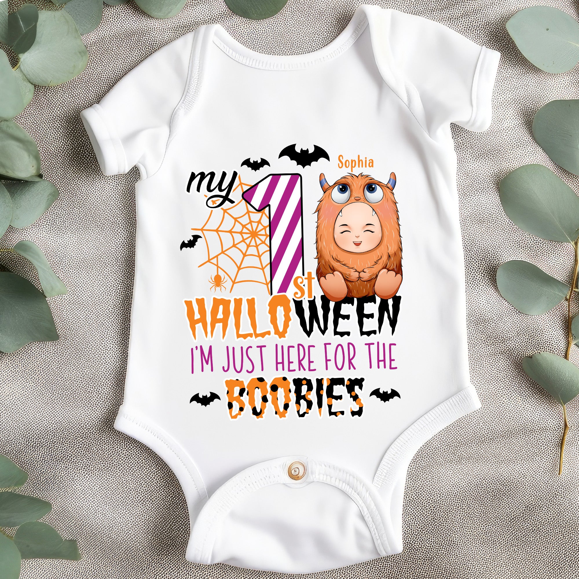 My 1st Halloween - Personalized Photo Baby Onesie