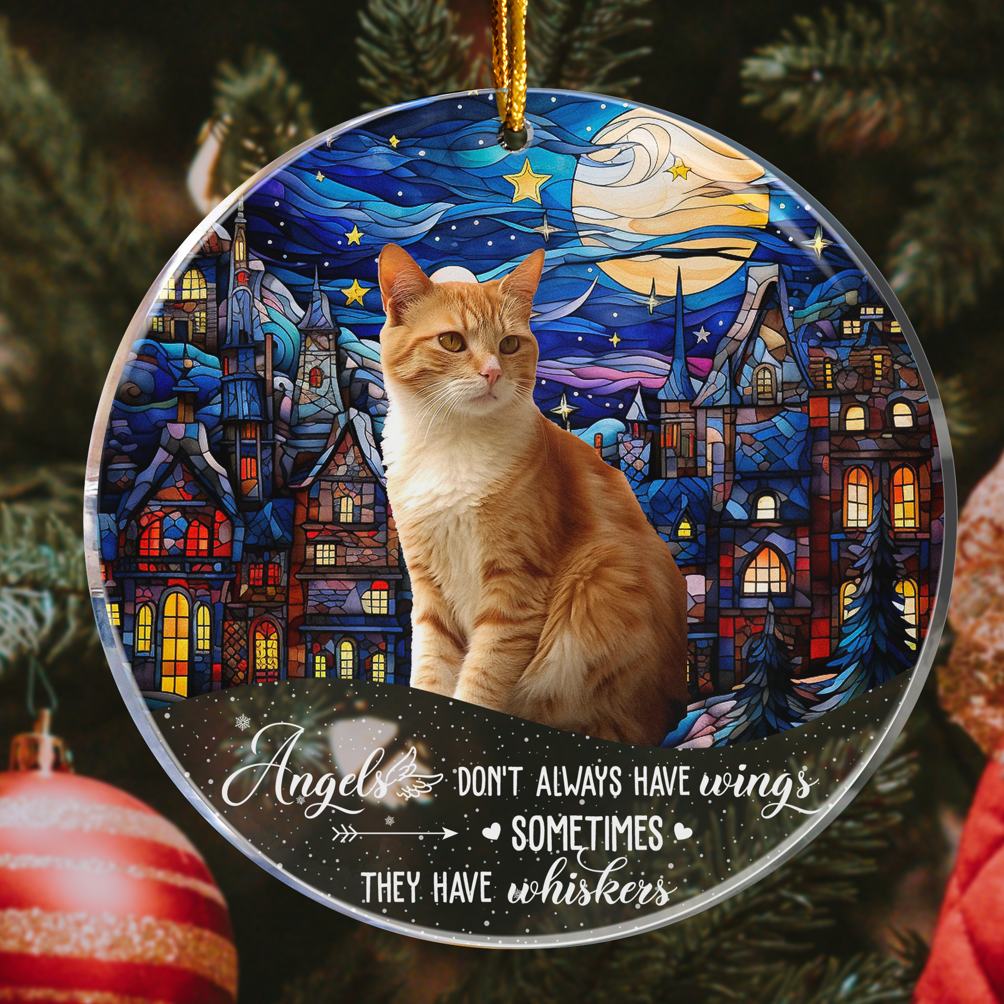 My Angel Pet Memorial Gifts - Loss Of Dogs, Cats - Personalized Acrylic Photo Ornament