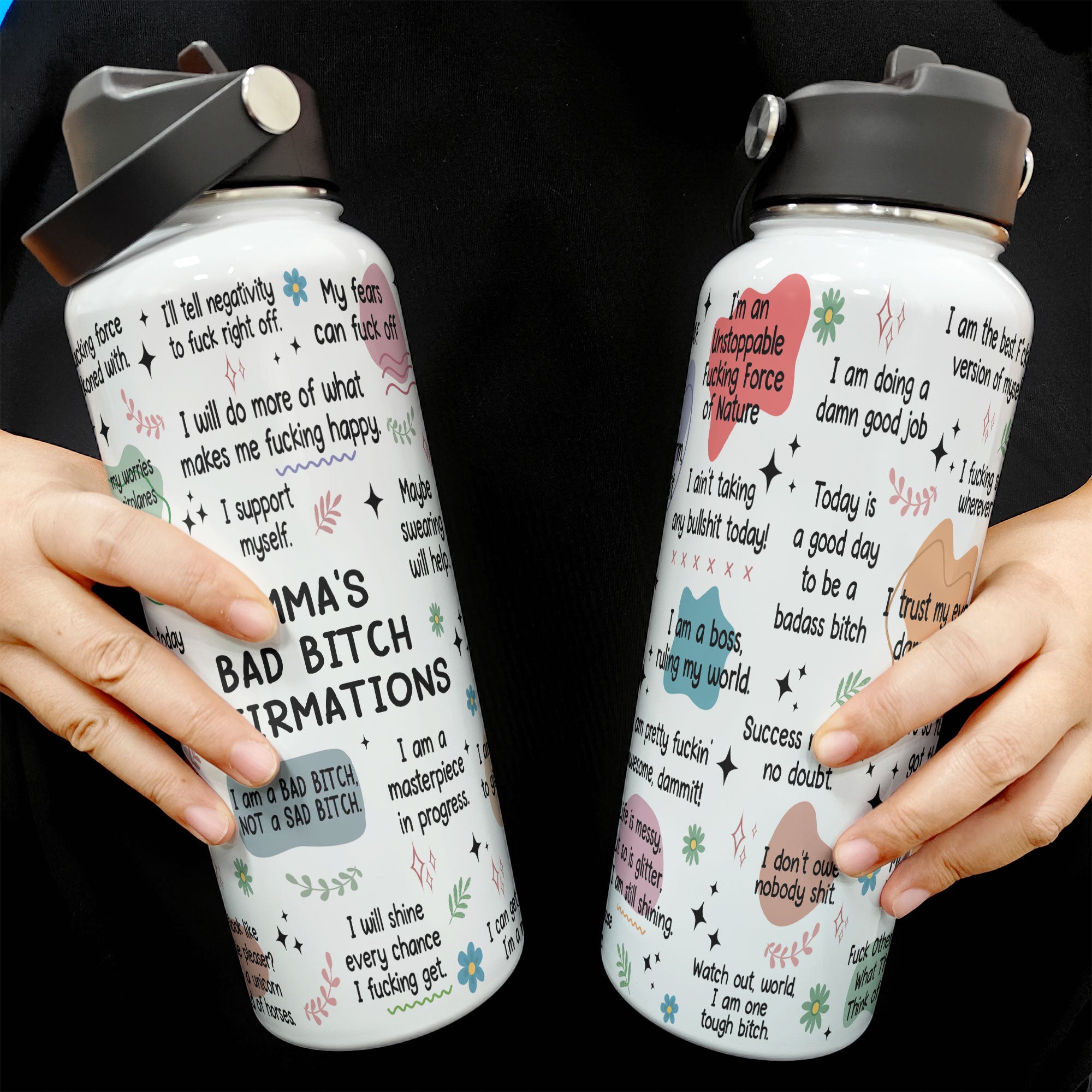 My Bad B*Tch Affirmations - Gifts For Daughter, Friends, Sister, For Me Gift - Personalized Stainless Steel Water Bottle