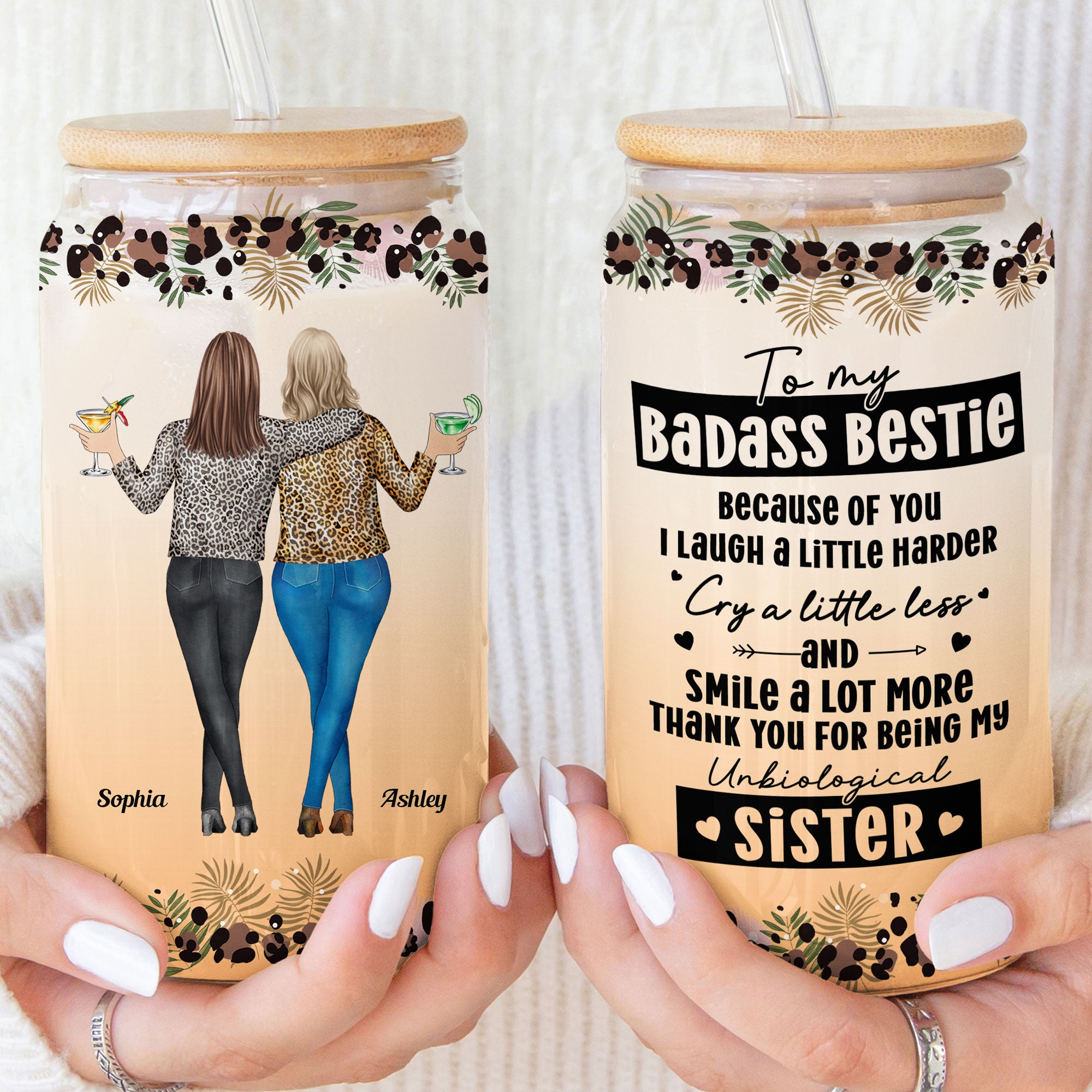 My Badass Bestie - Personalized Clear Glass Cup