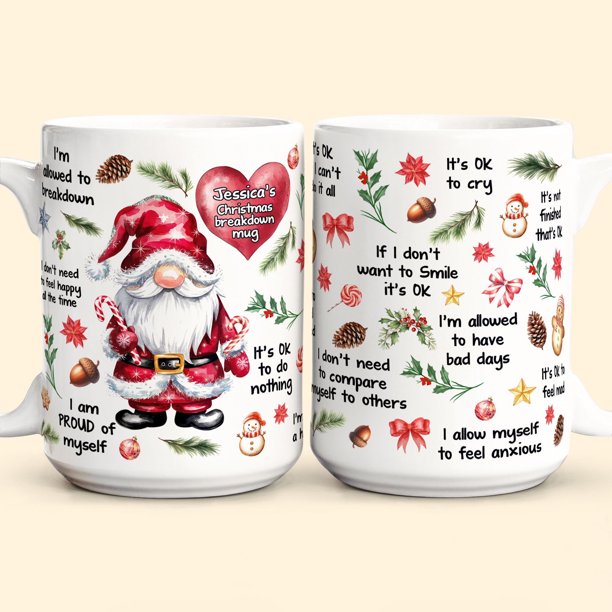 My Christmas Breakdown Mug Gnome Mug - Personalized Mug