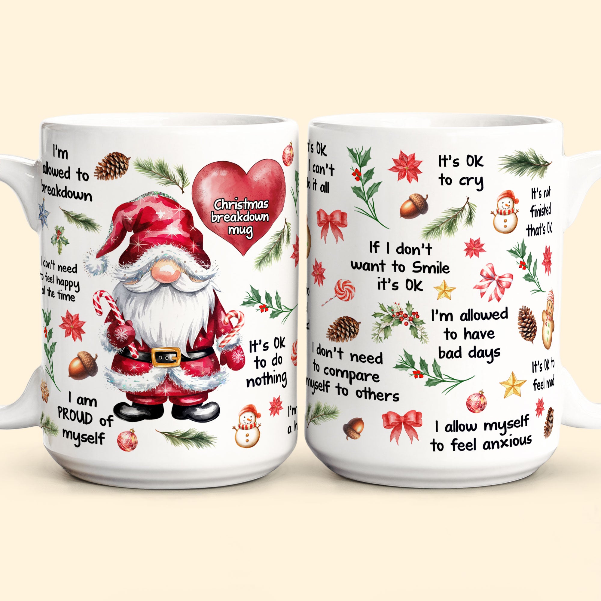 My Christmas Breakdown Mug Gnome Mug - Personalized Mug