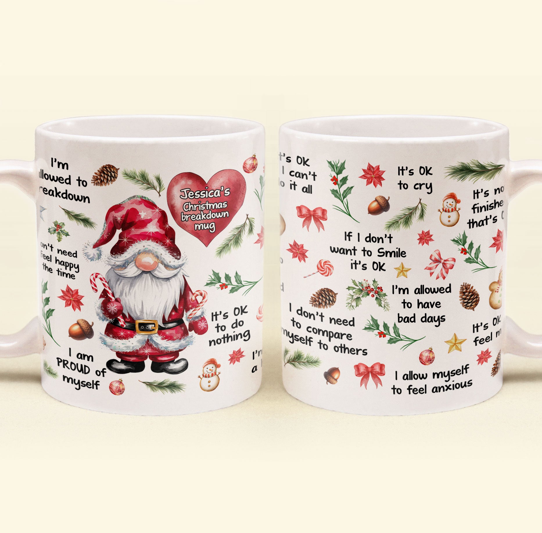 My Christmas Breakdown Mug Gnome Mug - Personalized Mug