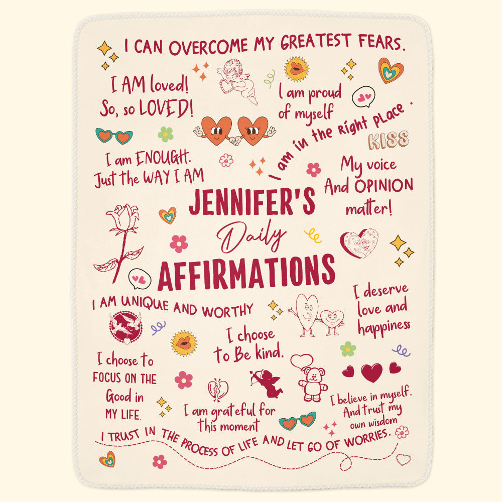 My Daily Affirmation Retro Style - Personalized Blanket