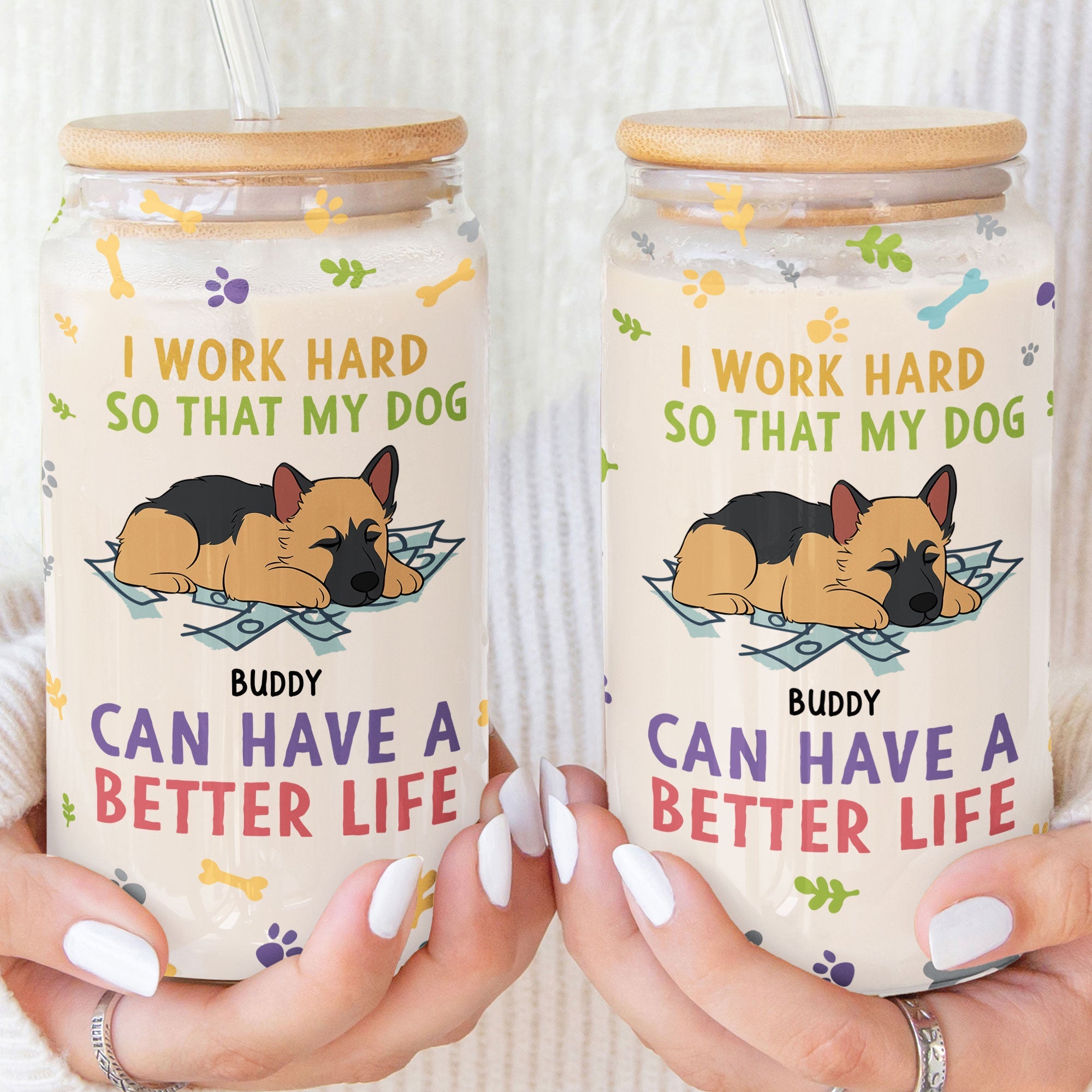 My Dog Can Have A Better Life - Personalized Clear Glass Cup