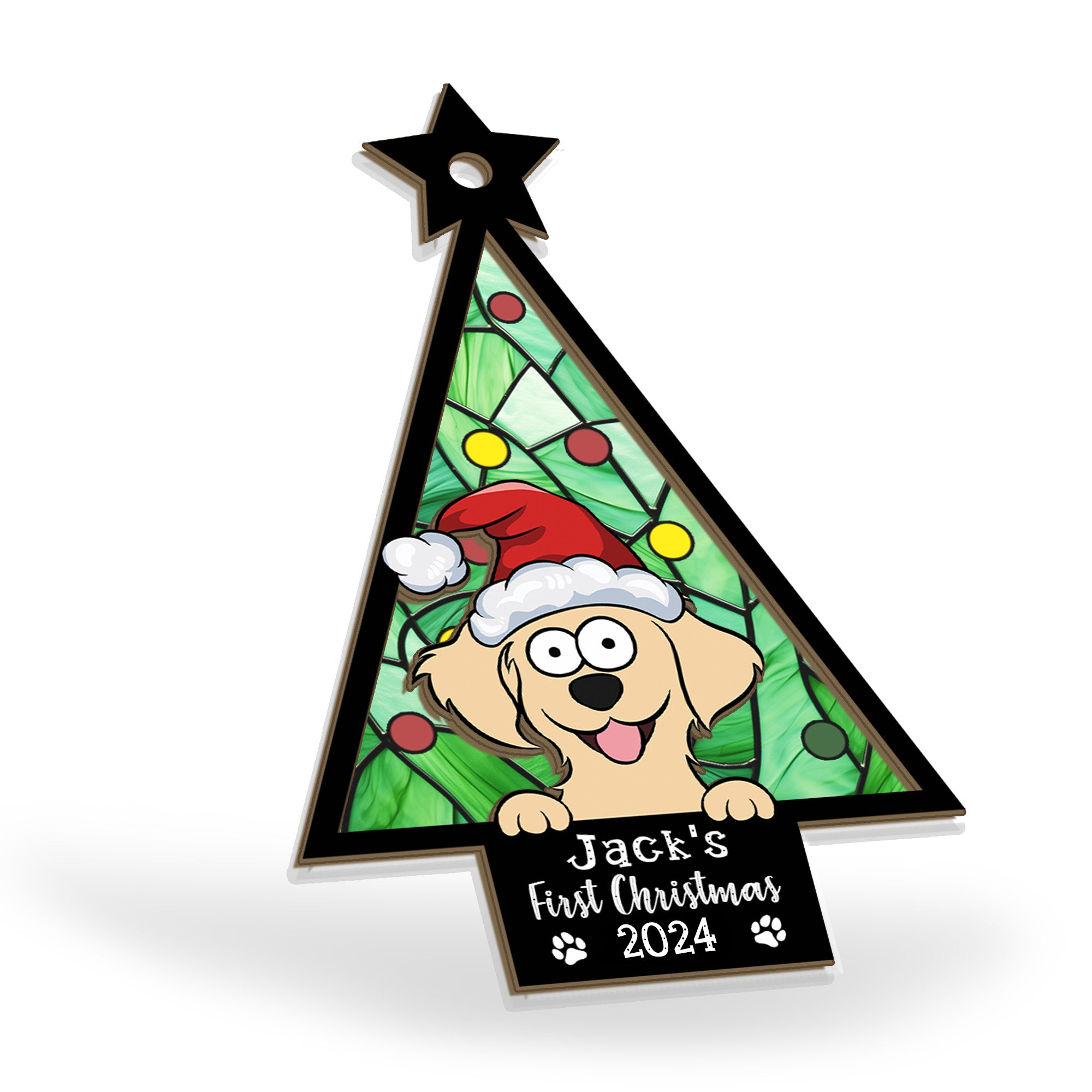 My Dog First Christmas - Personalized Suncatcher Ornament