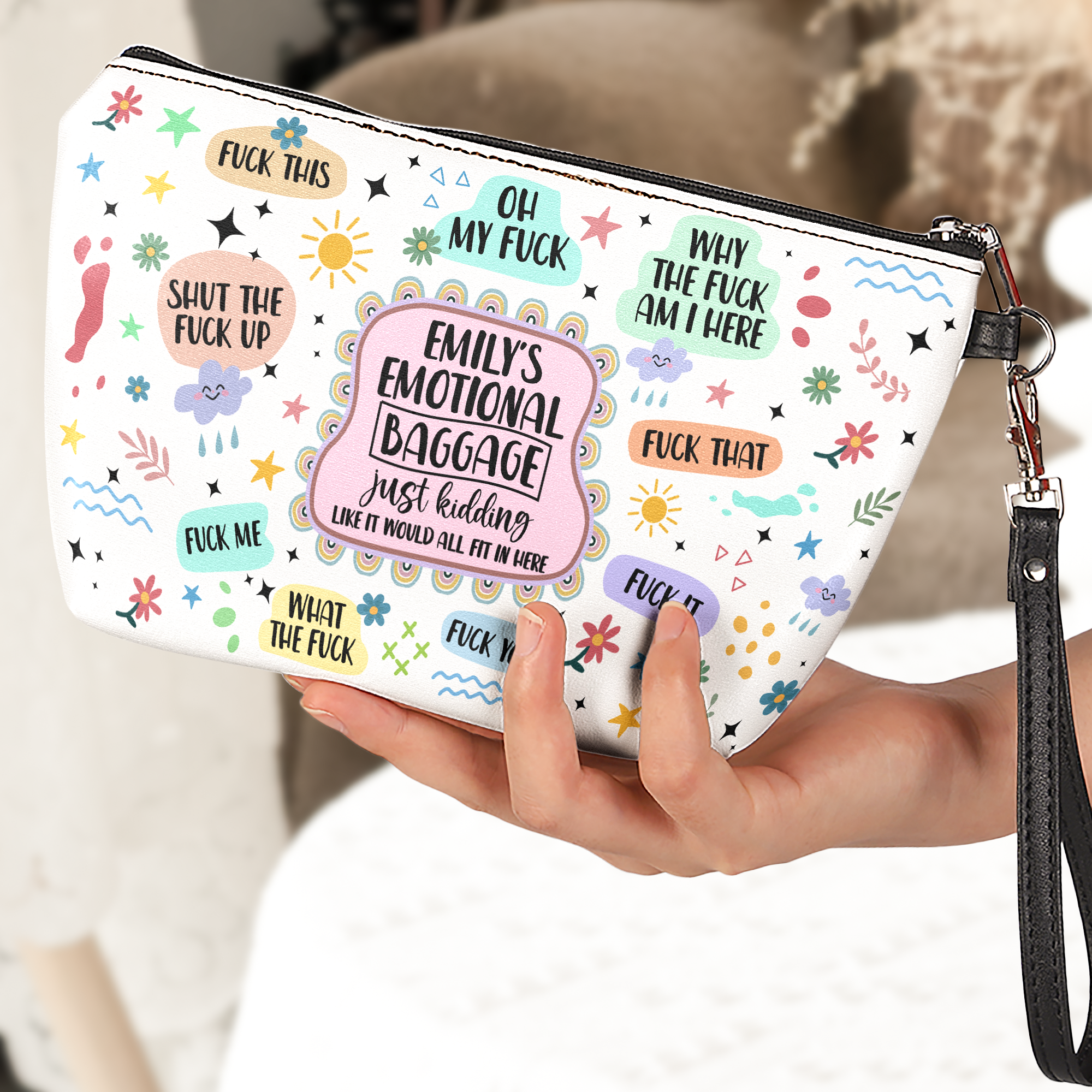 My Emotional Baggage - Self Gifts, For Daughter, Friend - Personalized Cosmetic Bag