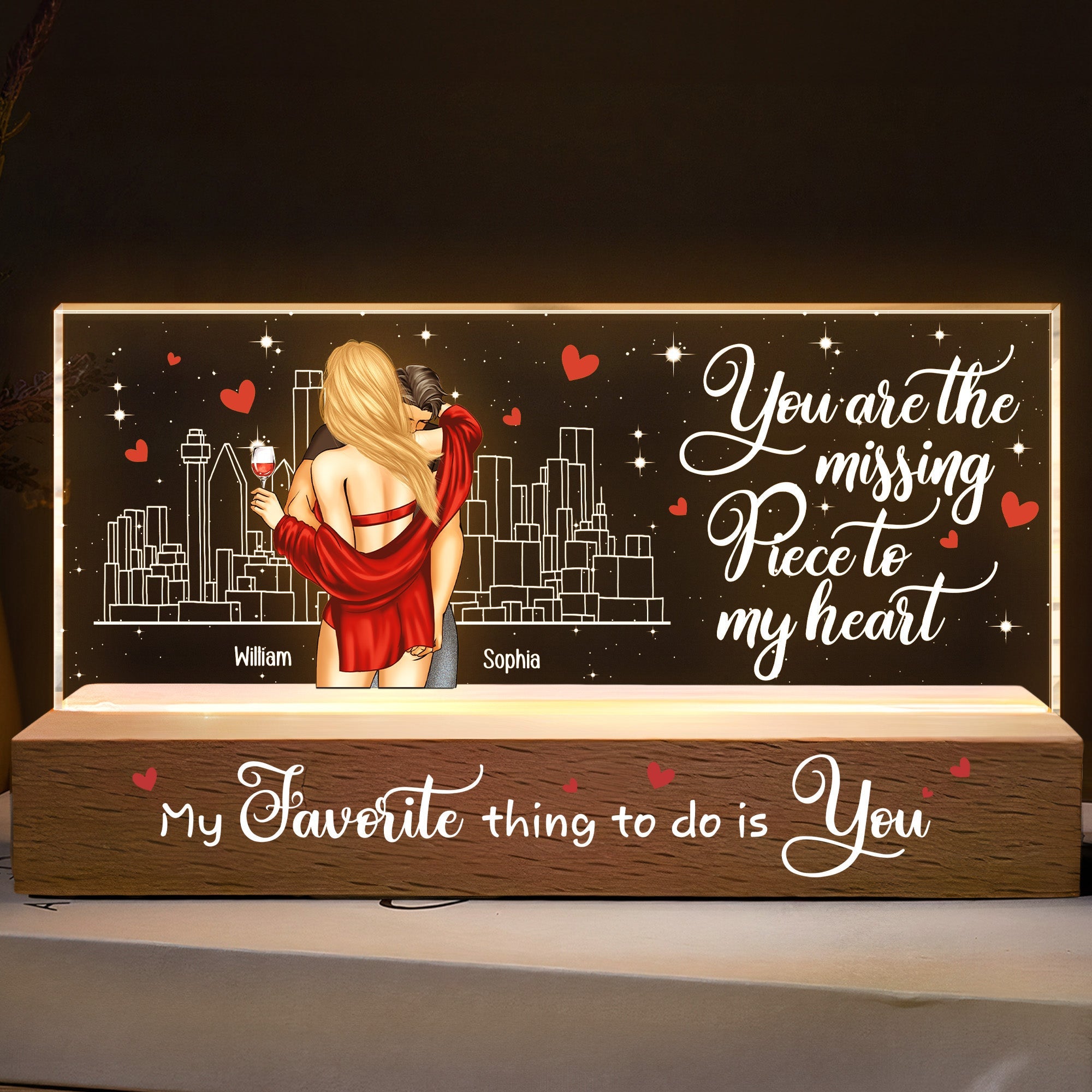 My Favorite Thing To Do Is You - Personalized LED Night Light