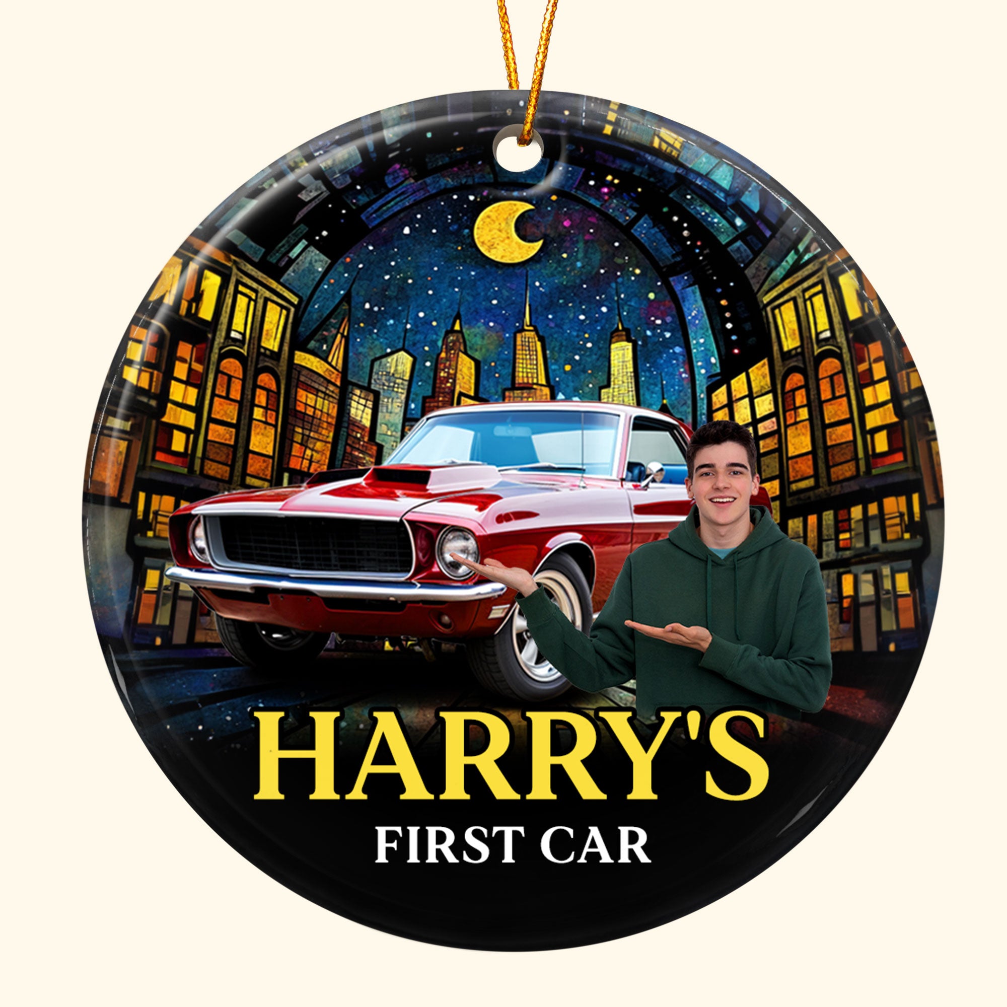 My First Car - Personalized Ceramic Photo Ornament