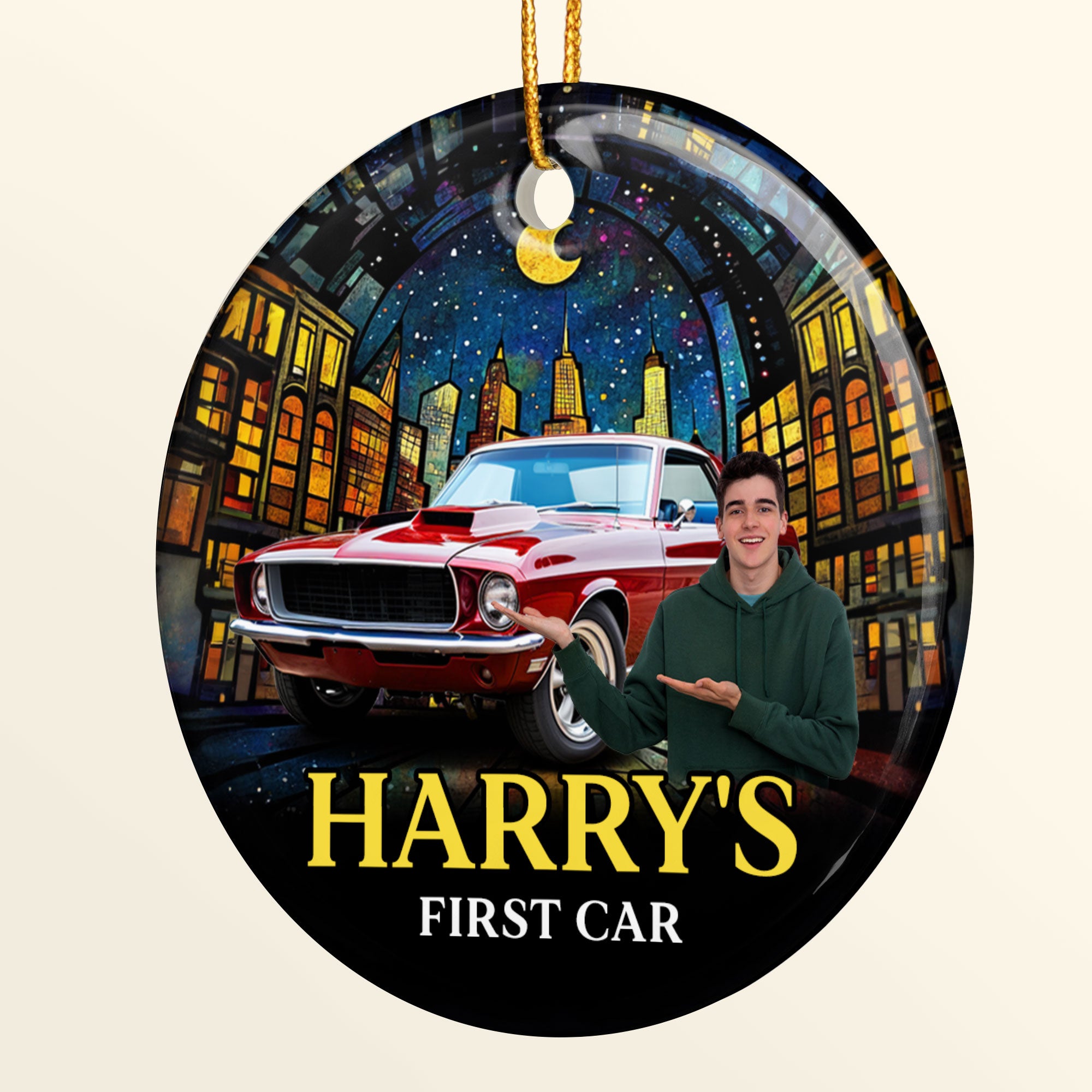 My First Car - Personalized Ceramic Photo Ornament