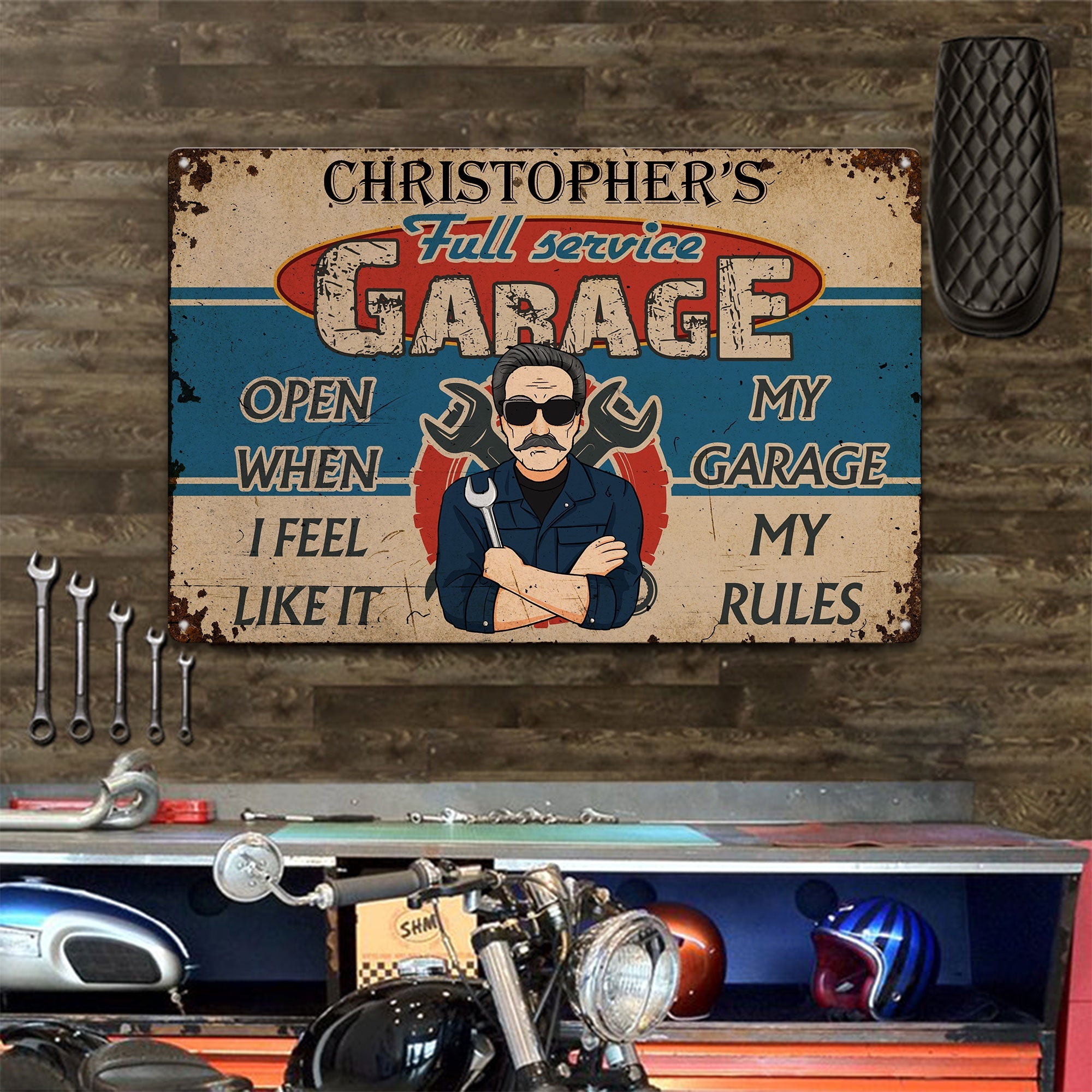 My Garage My Rules  - Personalized Metal Sign