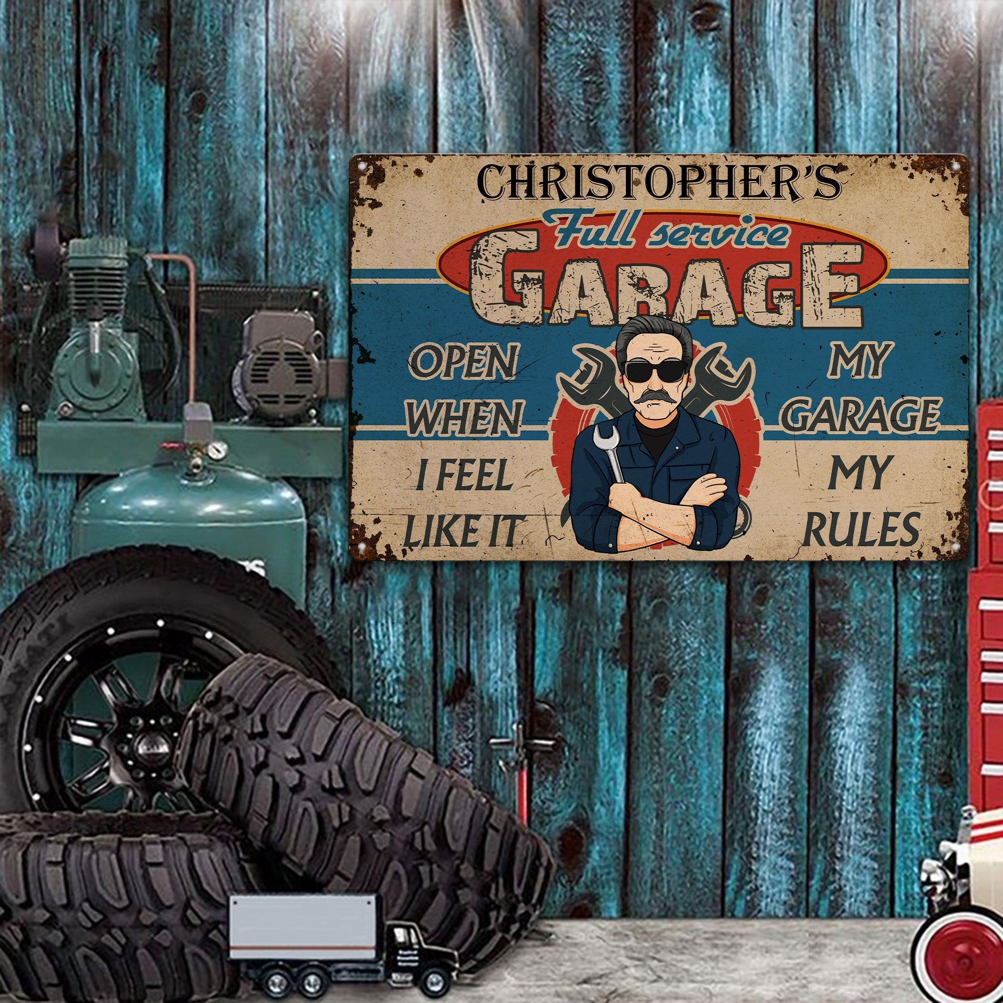 My Garage My Rules  - Personalized Metal Sign