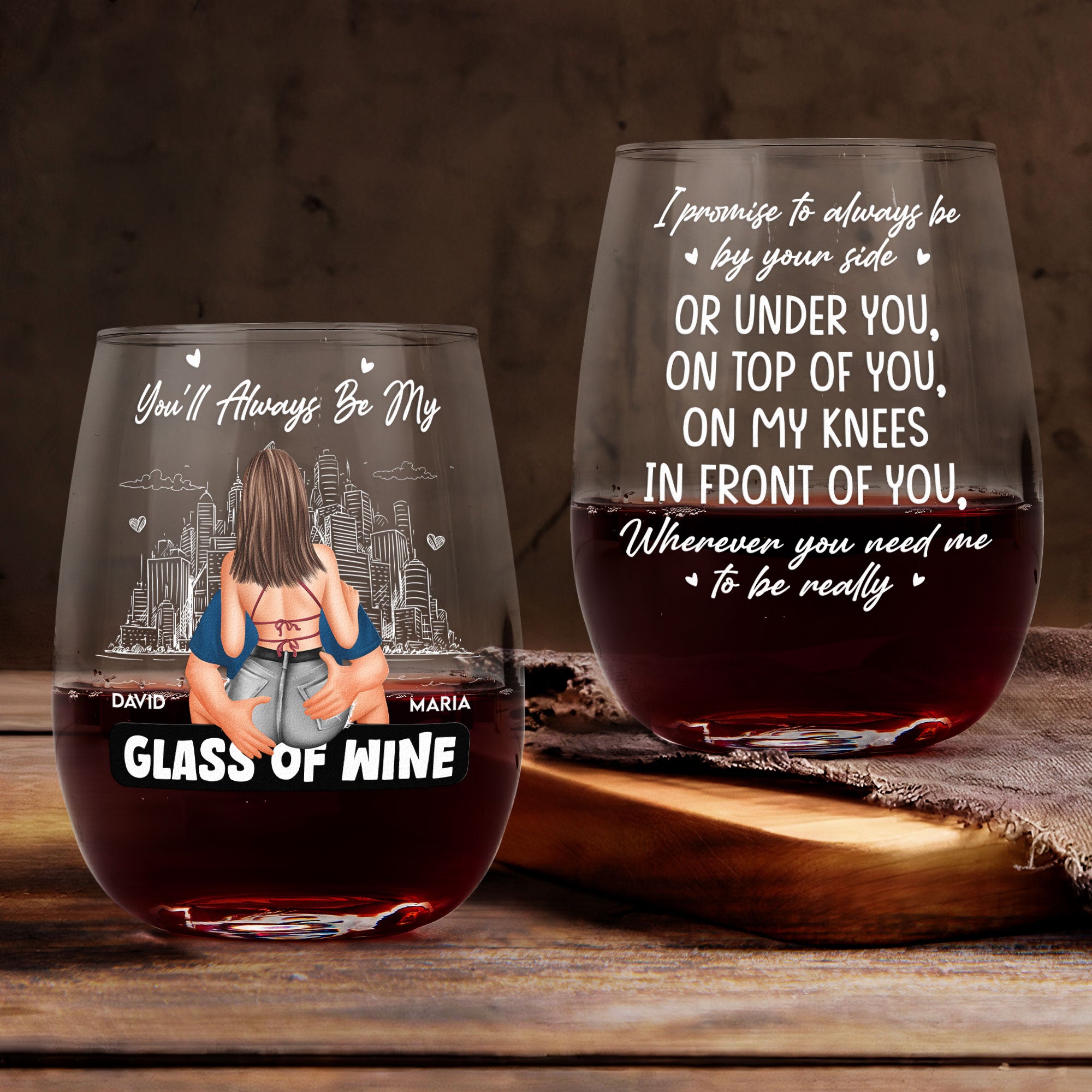 My Glass Of Wine - Personalized Stemless Wine Glass