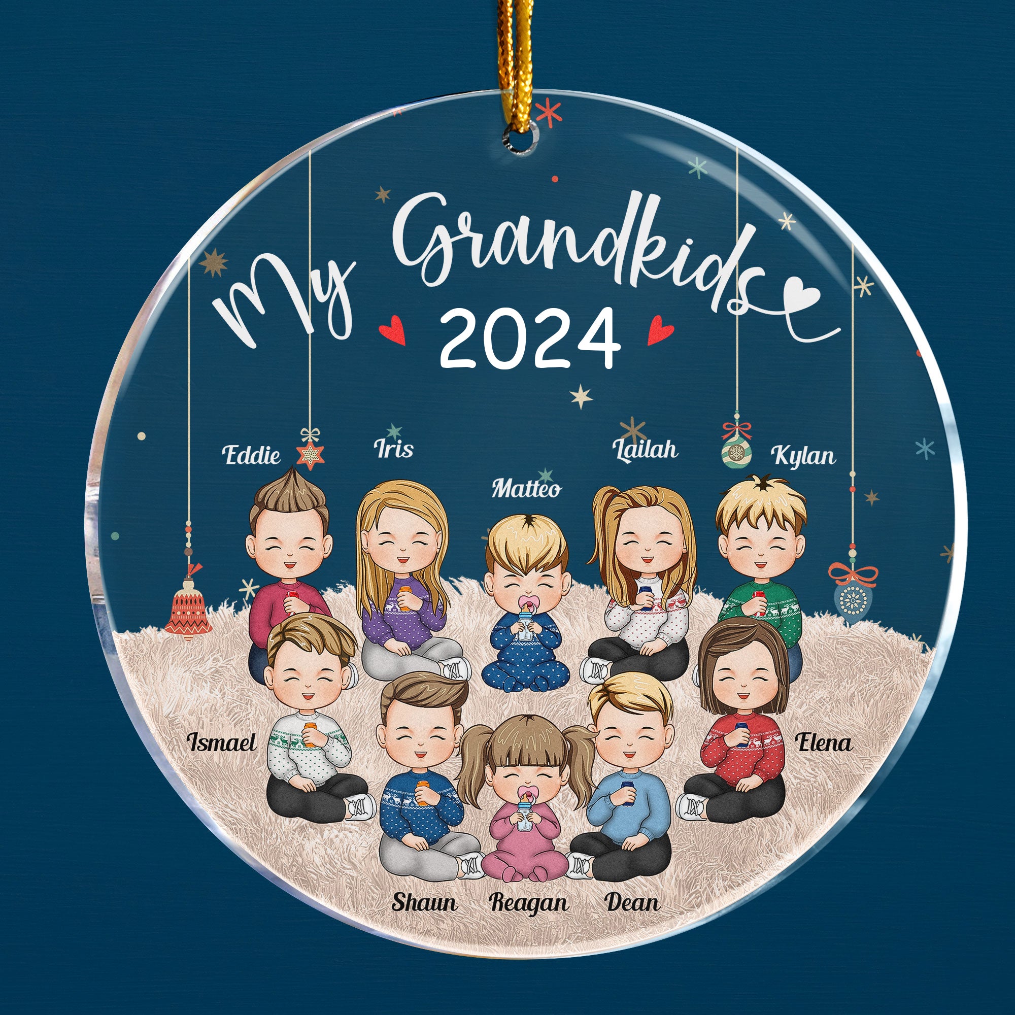 My Grandkids 2024 - Up To 16 Kids - Personalized Grandkid Ornament