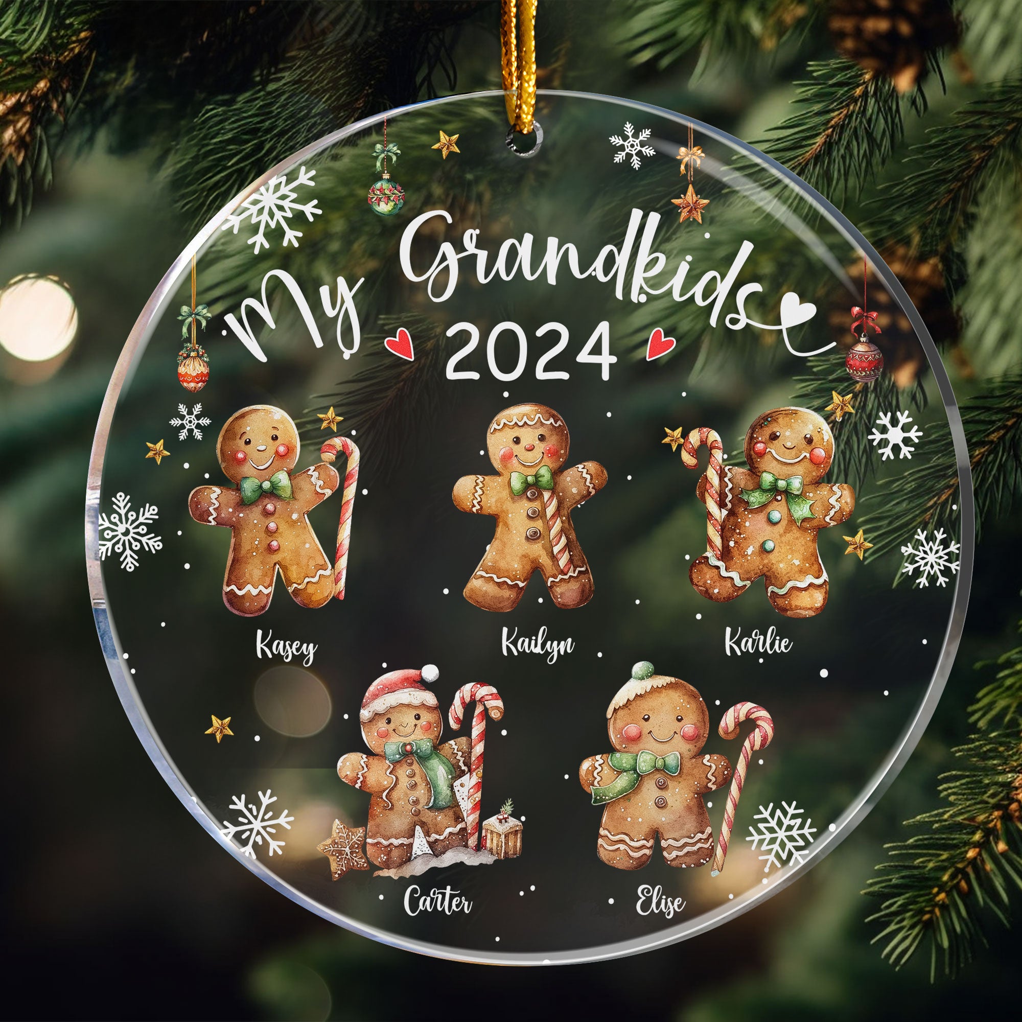 My Grandkids - Gingerbread - Personalized Acrylic Ornament