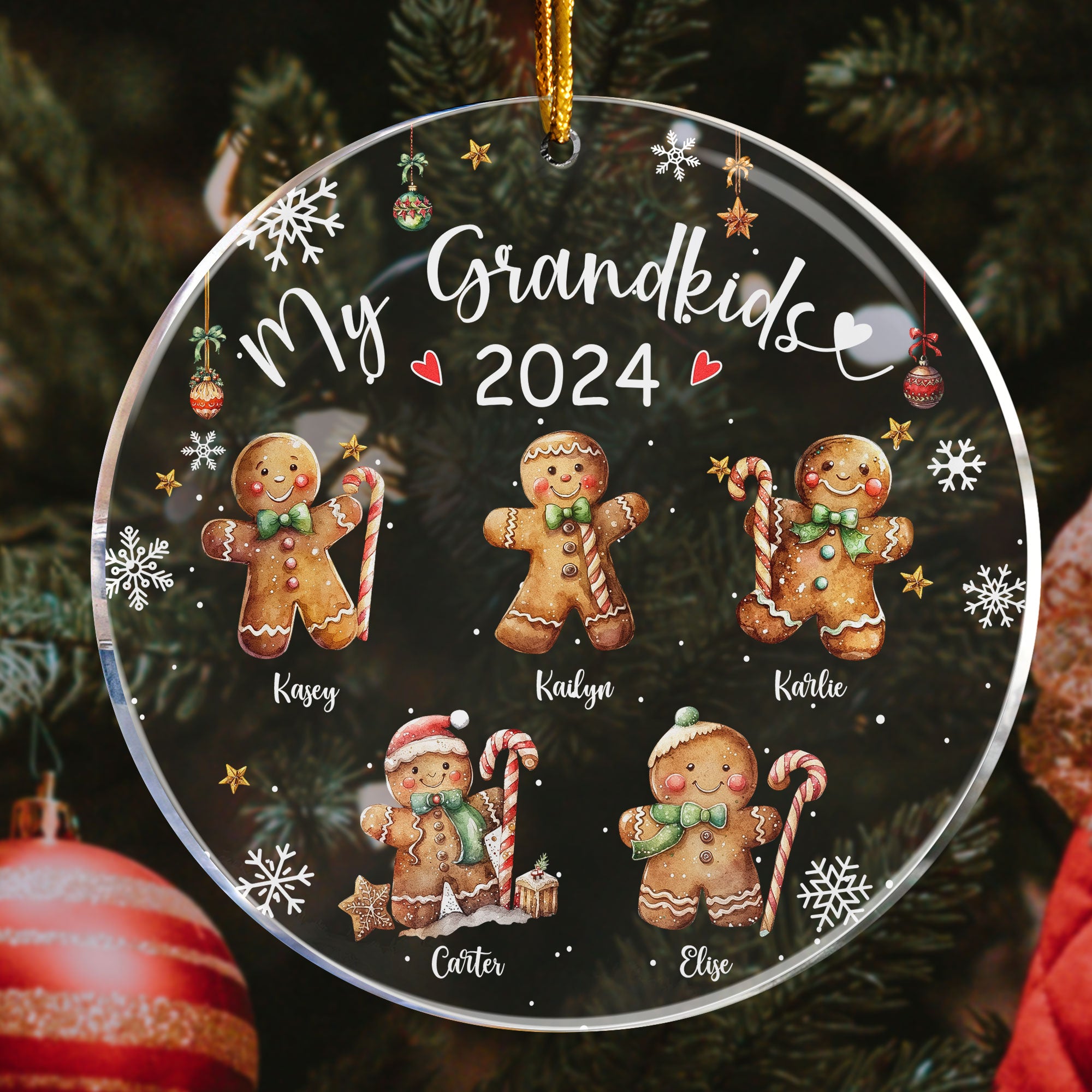 My Grandkids - Gingerbread - Personalized Acrylic Ornament