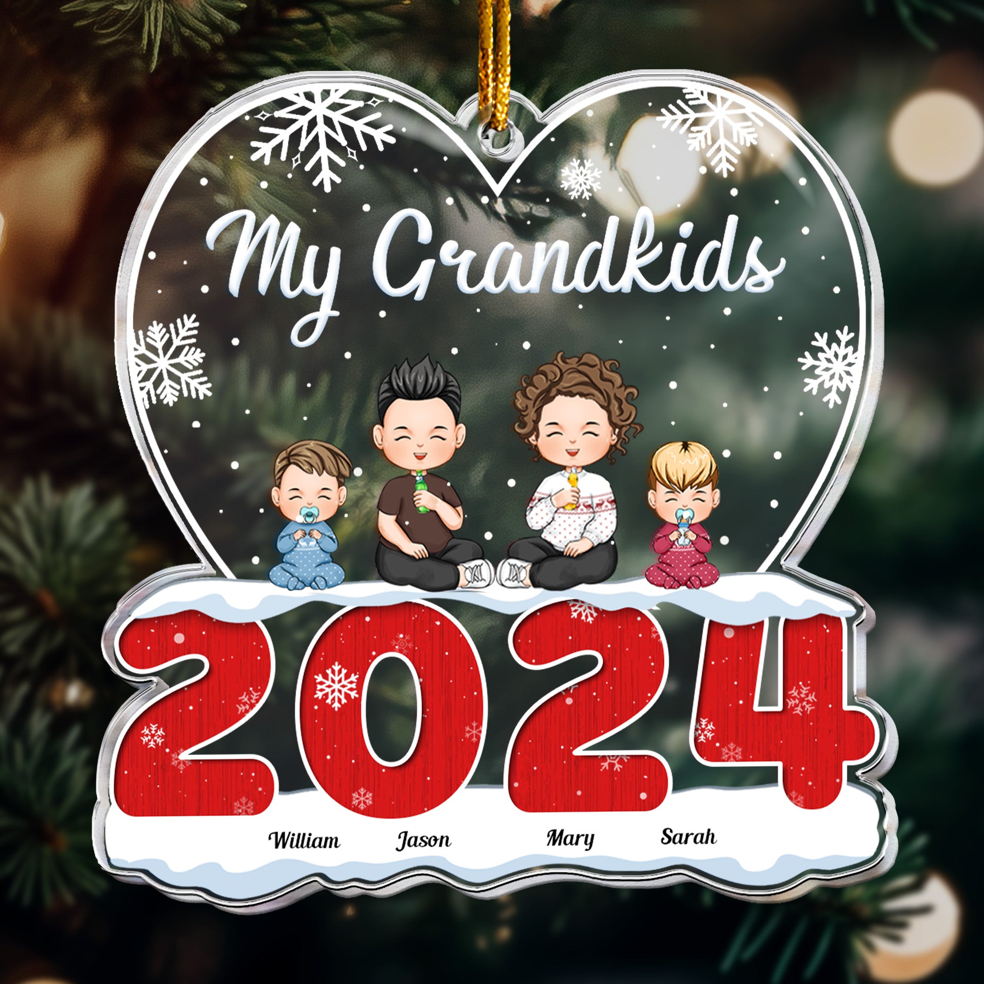 My Grandkids - Personalized 2023 Shaped Acrylic Ornament