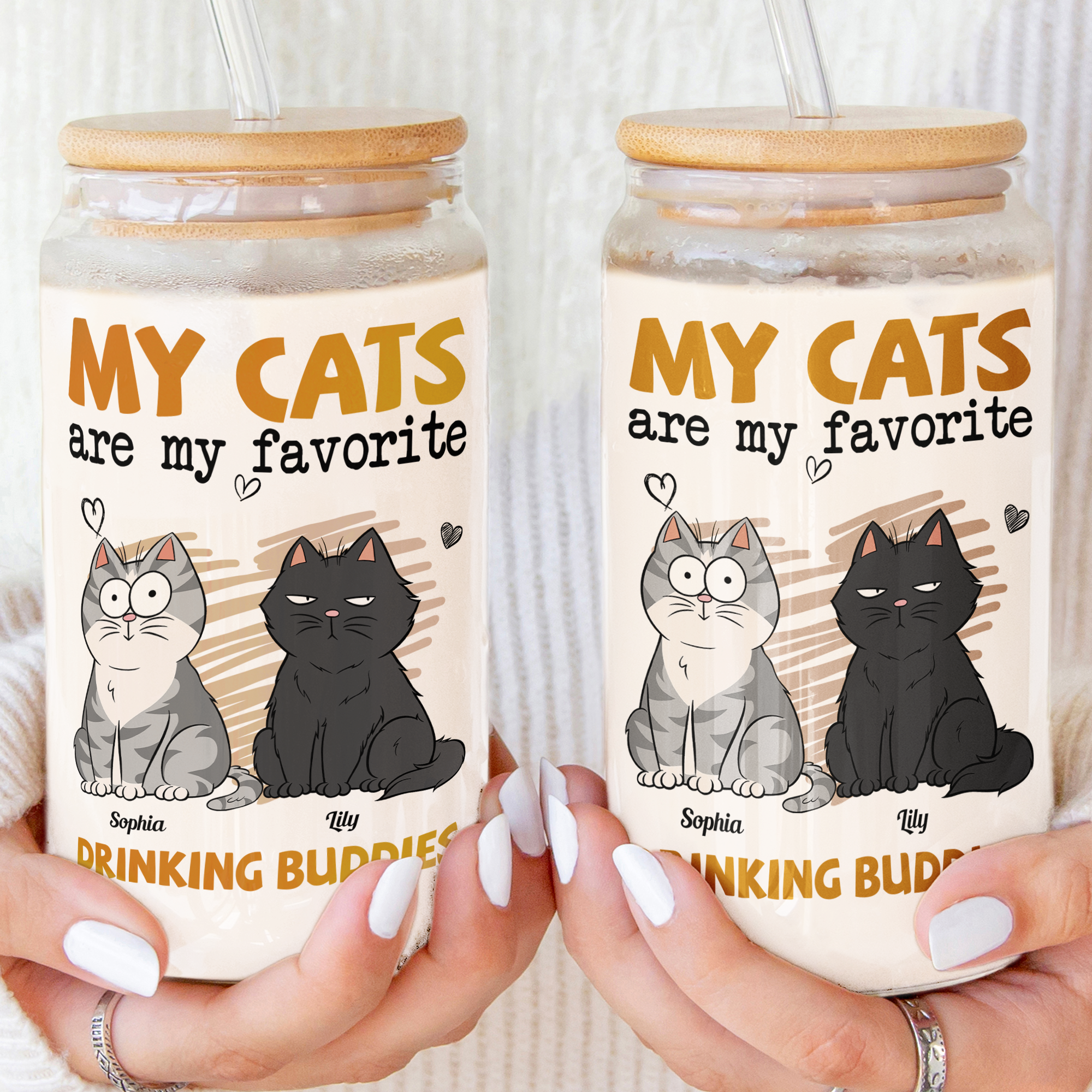 My Pets Are My Favorite Drinking Buddies - Personalized Clear Glass Cup